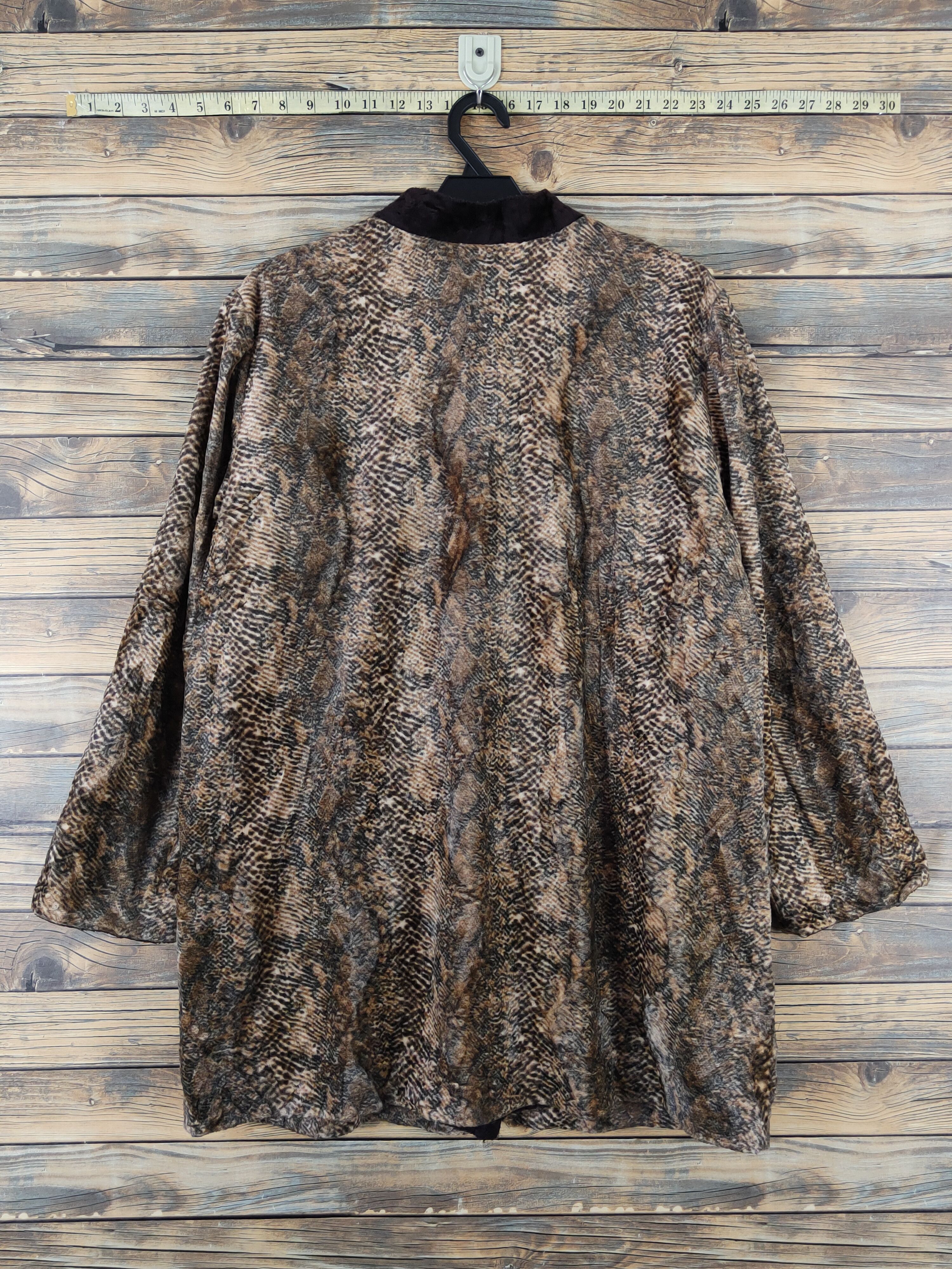 Japanese Brand × Vintage Avant Garde Fashion by Monac Dark Brown Fur Faux Cardigan Size L / US 10 / IT 46 - 7 Thumbnail