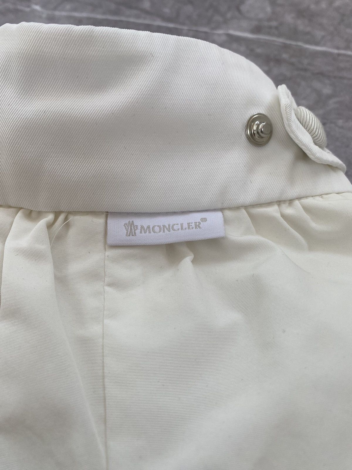 Moncler Nylon Chiffon Layered Ruffled Midi Skirt White