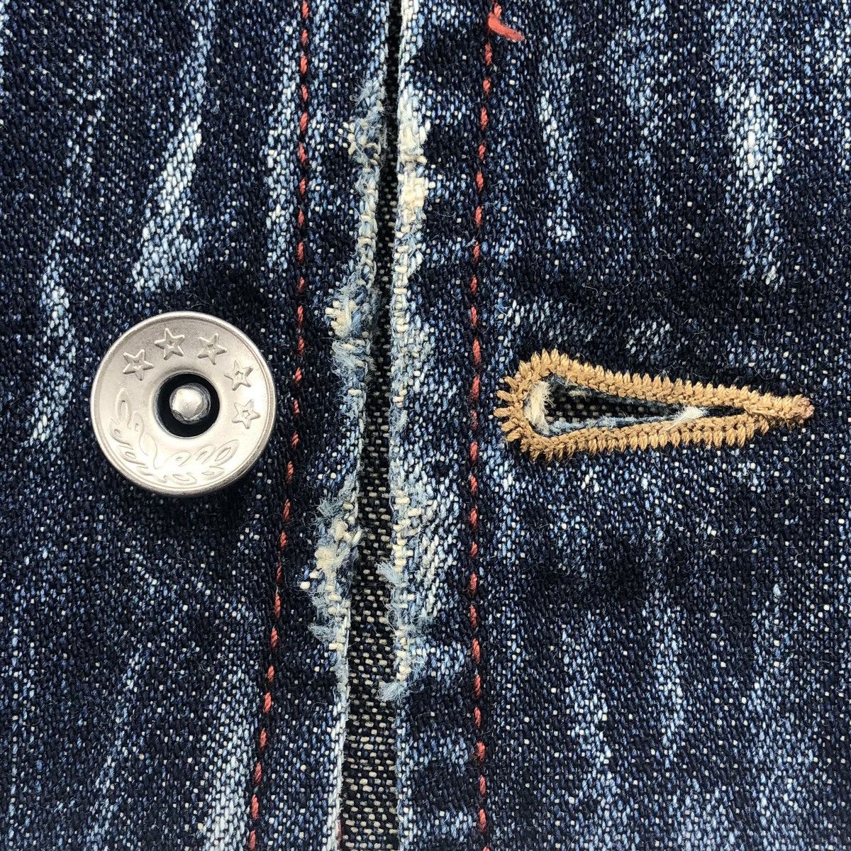 Japanese Brand Japanese Pwpl Riot Striped Indigo Workers Chore Denim Jacket Size US L / EU 52-54 / 3 - 8 Thumbnail