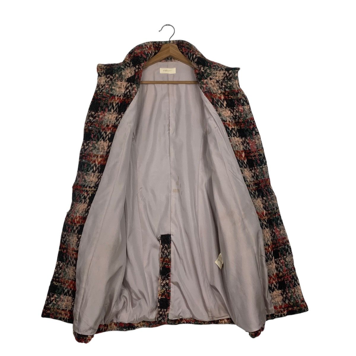 Japanese Brand RAISON Made in Japan Checkered Tweed Long Coat #1811-C20 Size S / US 4 / IT 40 - 12 Thumbnail