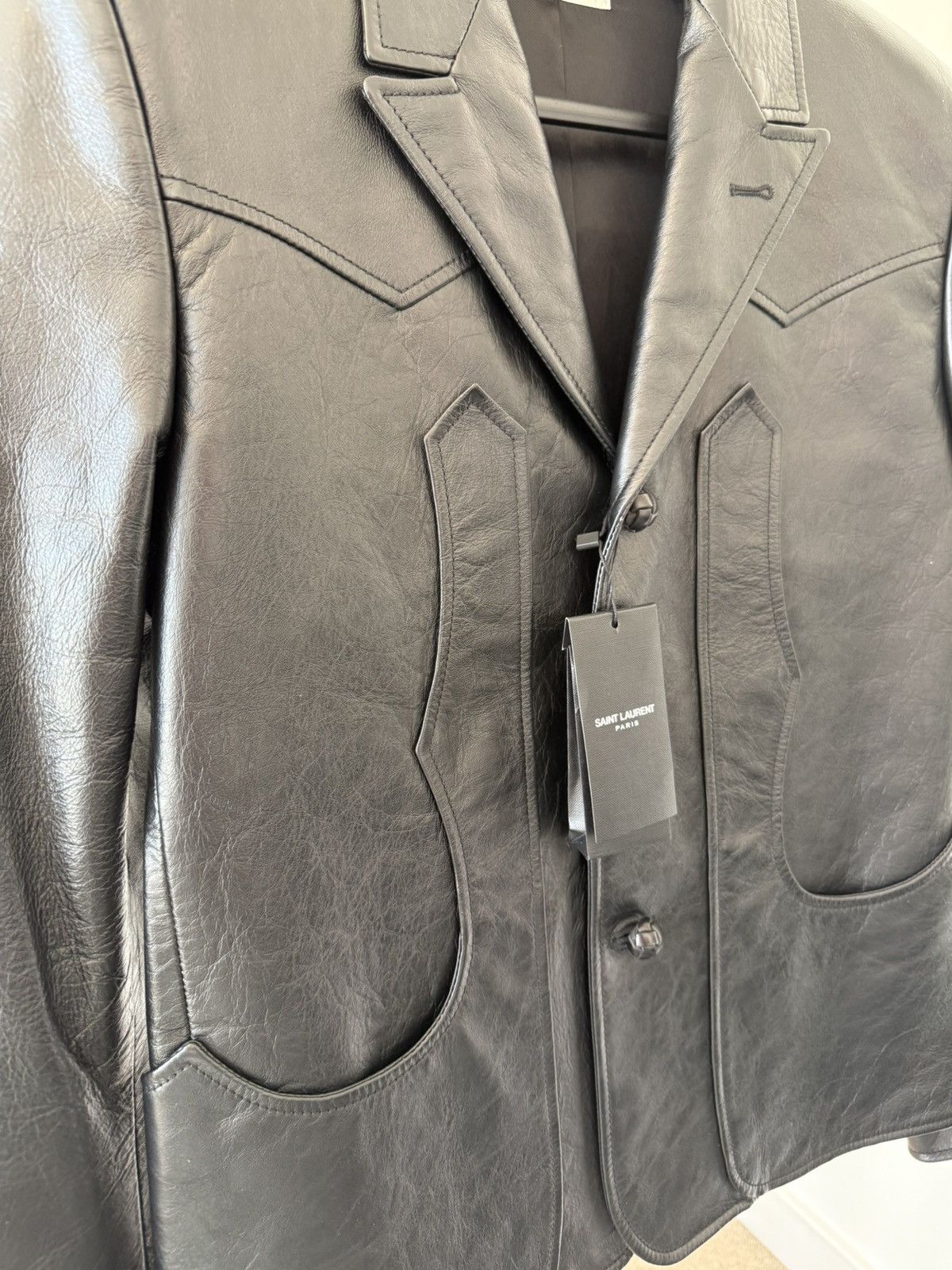 Saint Laurent Paris SS19 Saint Laurent Runway Western Leather Jacket Size US M / EU 48-50 / 2 - 11 Thumbnail