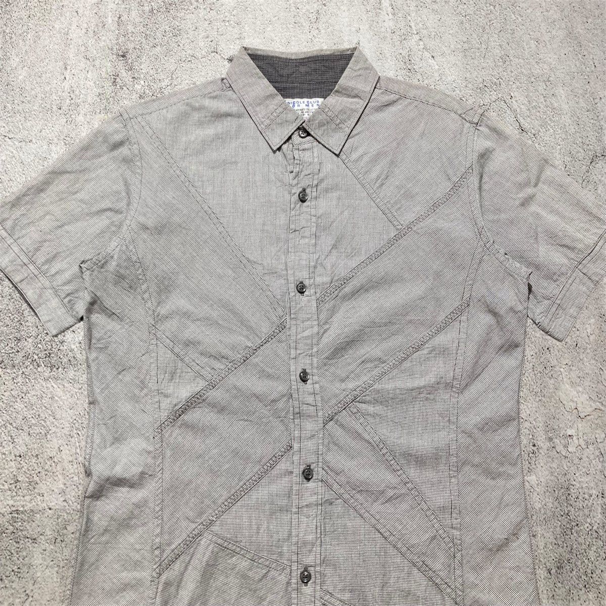 Nicole Club 2000s Nicole Club For Men Asymetric Pattern Button Up Shirt Size US M / EU 48-50 / 2 - 2 Thumbnail