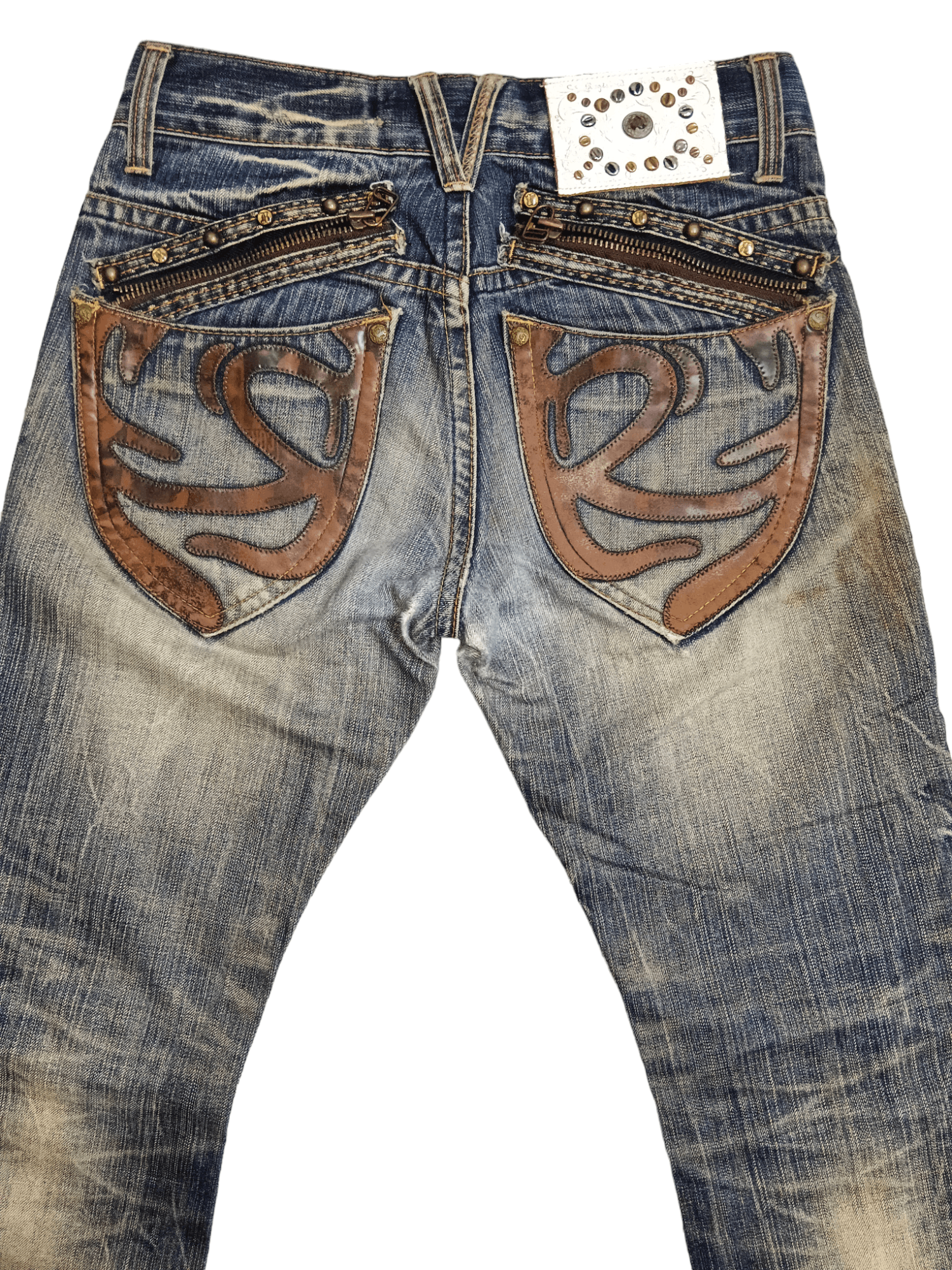 If Six Was Nine × Japanese Brand × Le Grande Bleu (L.G.B.) Redpepper Seditionaries Rusty Distressed Flare Jeans Size US 28 / EU 44 - 4 Thumbnail