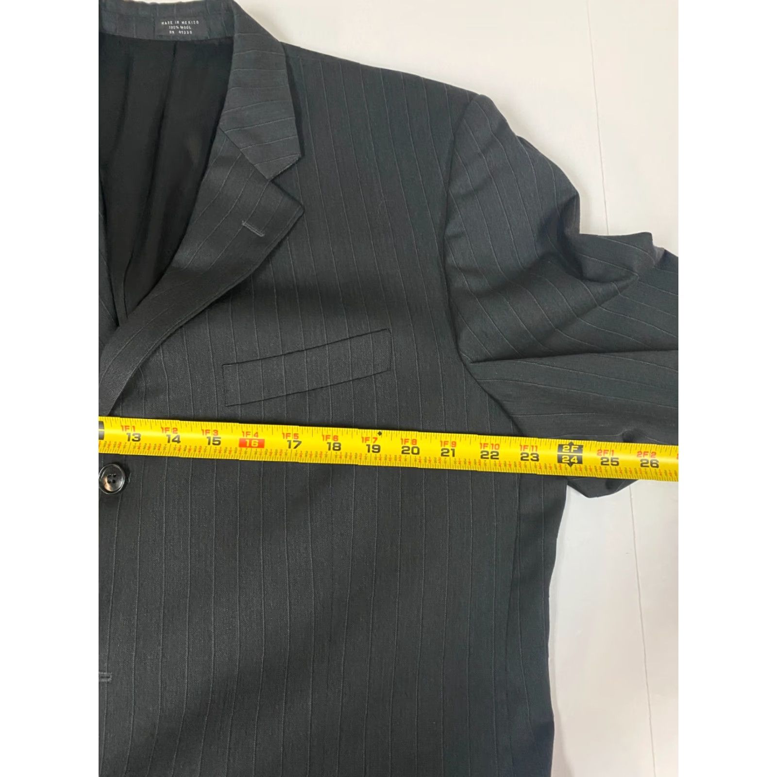 Jones New York Jones New York Blazer Mens 44 Black Tweed Wool Polyester Classic Single-Breasted Peak Lapel Jacket Coat Regular Size 44R - 5 Thumbnail