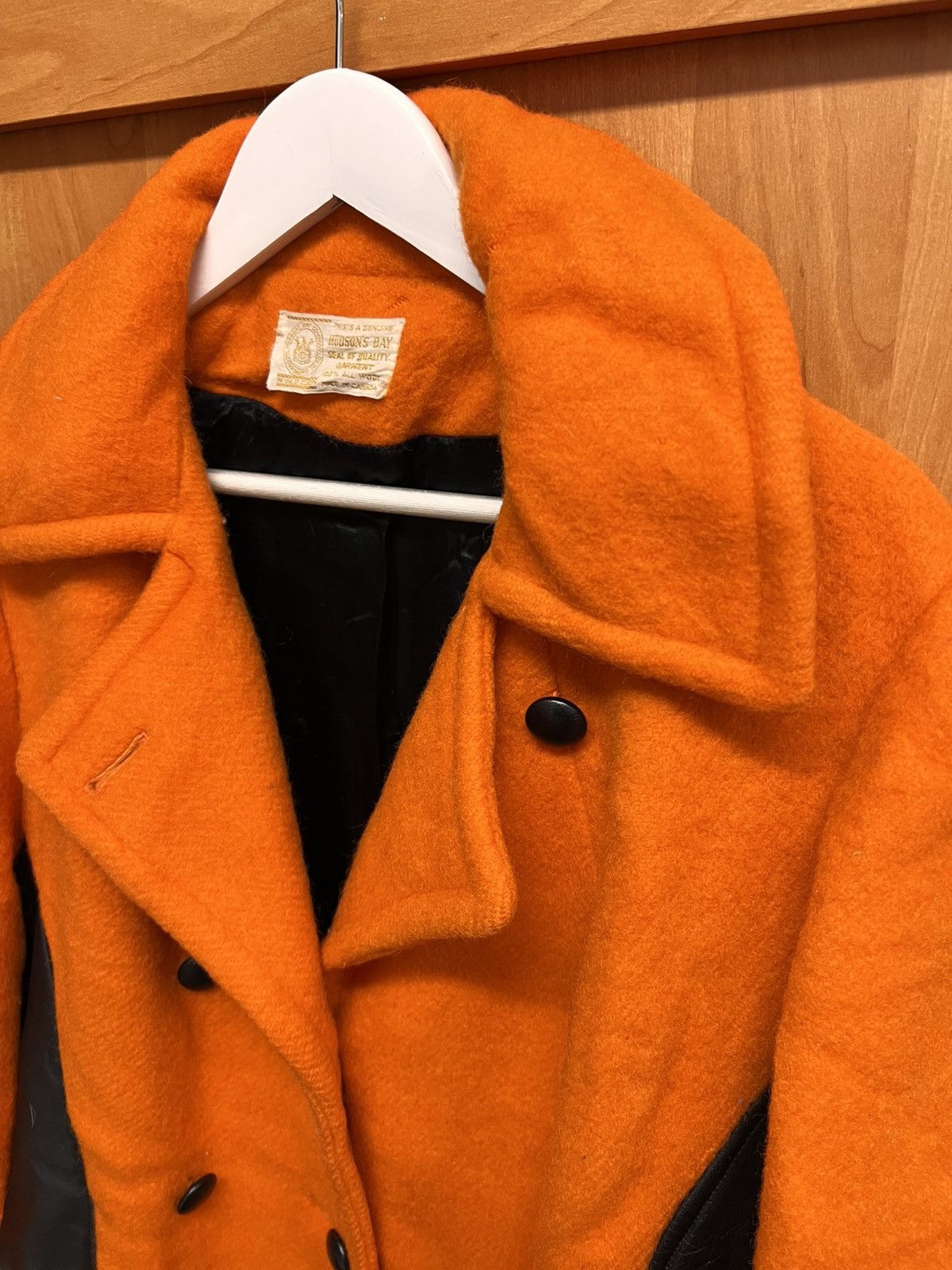 Hudsons Bay × Vintage Hudson’s Bay orange rare coat made in Canada 1940s 100% wool Size M / US 6-8 / IT 42-44 - 3 Thumbnail