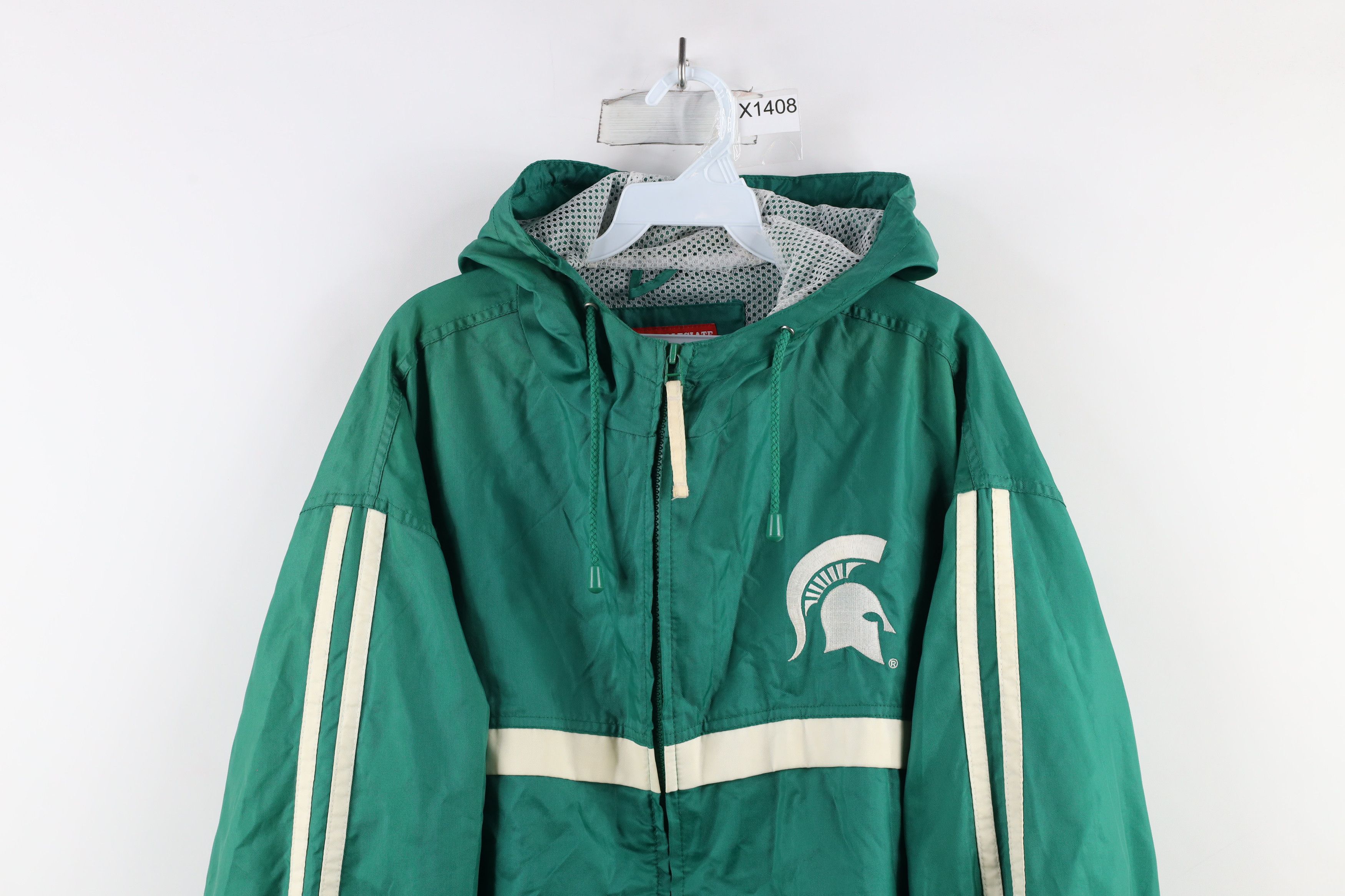 Vintage Vintage 90s State University Hooded Windbreaker Jacket Size US M / EU 48-50 / 2 - 2 Thumbnail