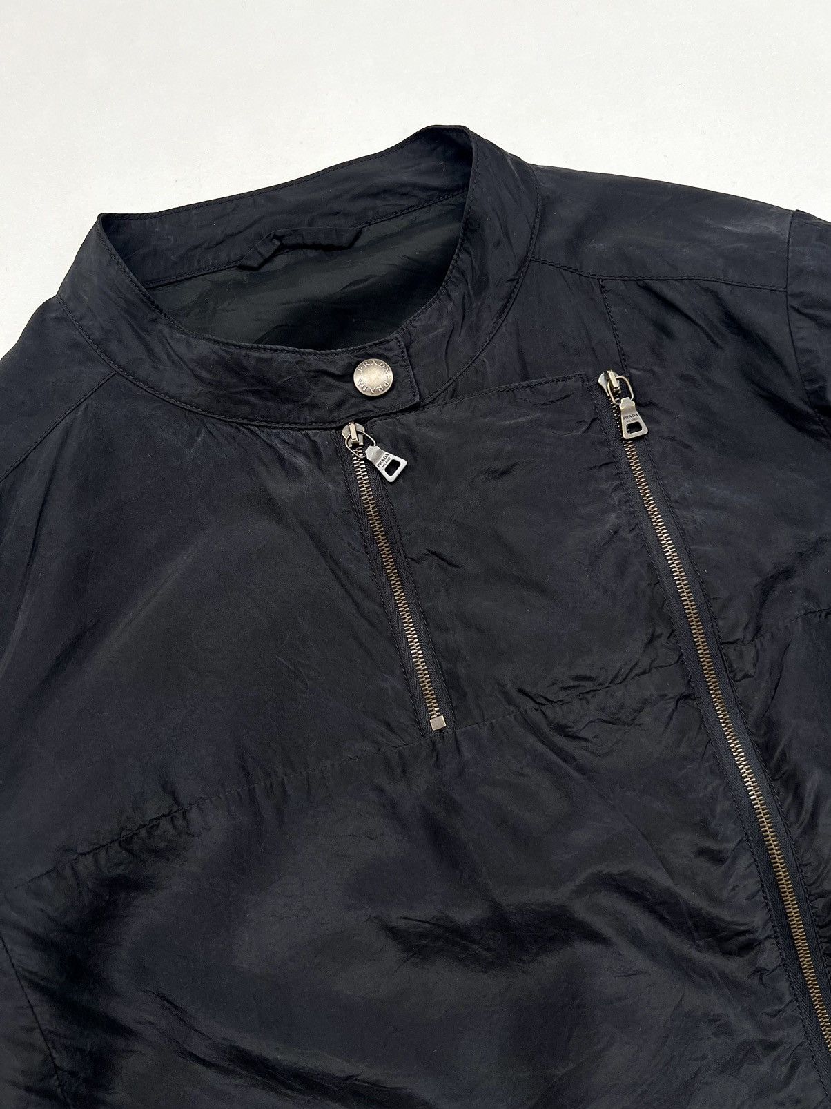 Prada S/S2008 Prada Sport Line Silk Blend Cropped Biker Jacket Size S / US 4 / IT 40 - 7 Thumbnail