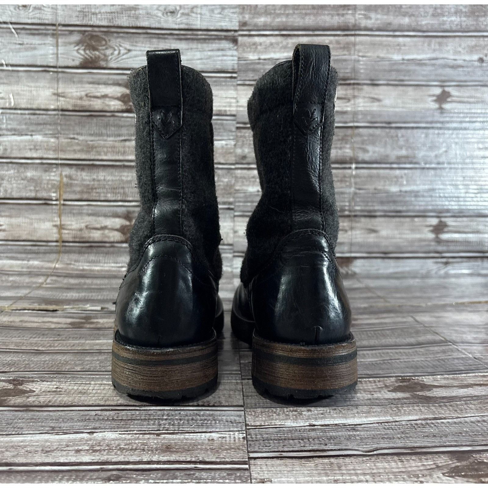 John Varvatos John Varvatos collection wool & Leather Boots sz 8 black gre Size US 8 / EU 41 - 3 Thumbnail