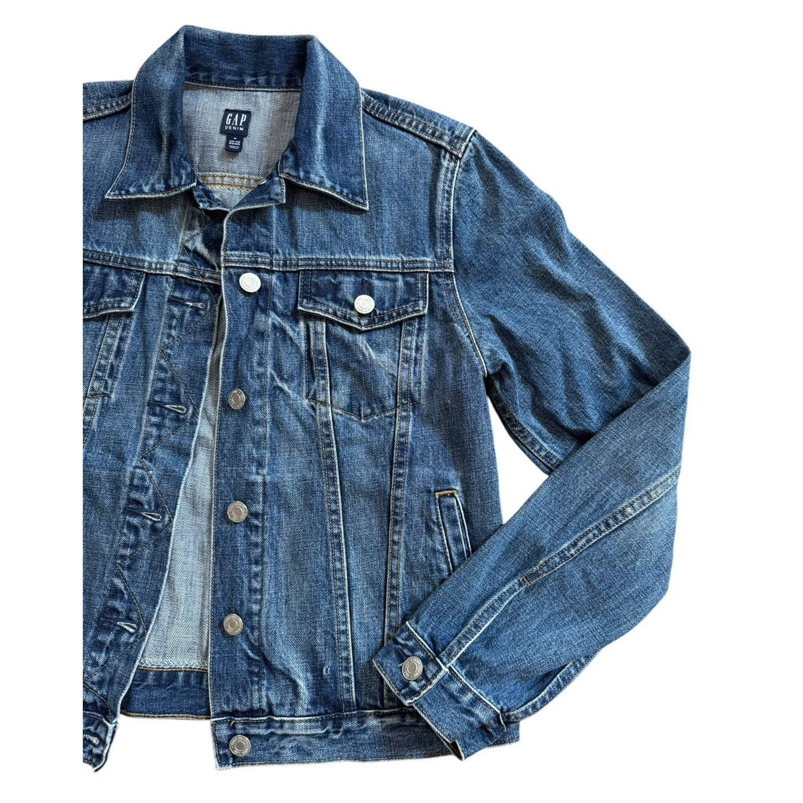 Gap WOODSTOCK 60s Tie Dye Upcycled Vintage Retro Denim Jacket M Size M / US 6-8 / IT 42-44 - 7 Thumbnail