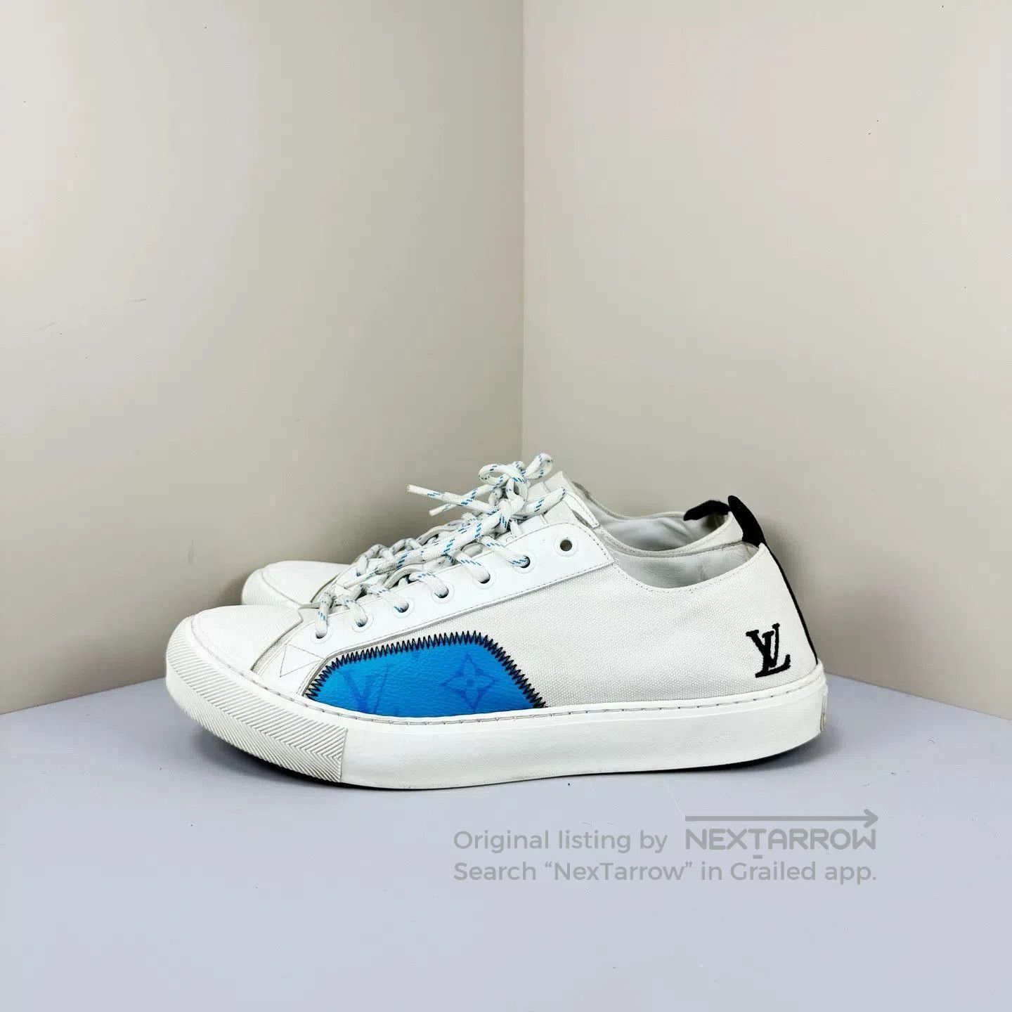 louis vuitton embroidered casual shoes size 7.