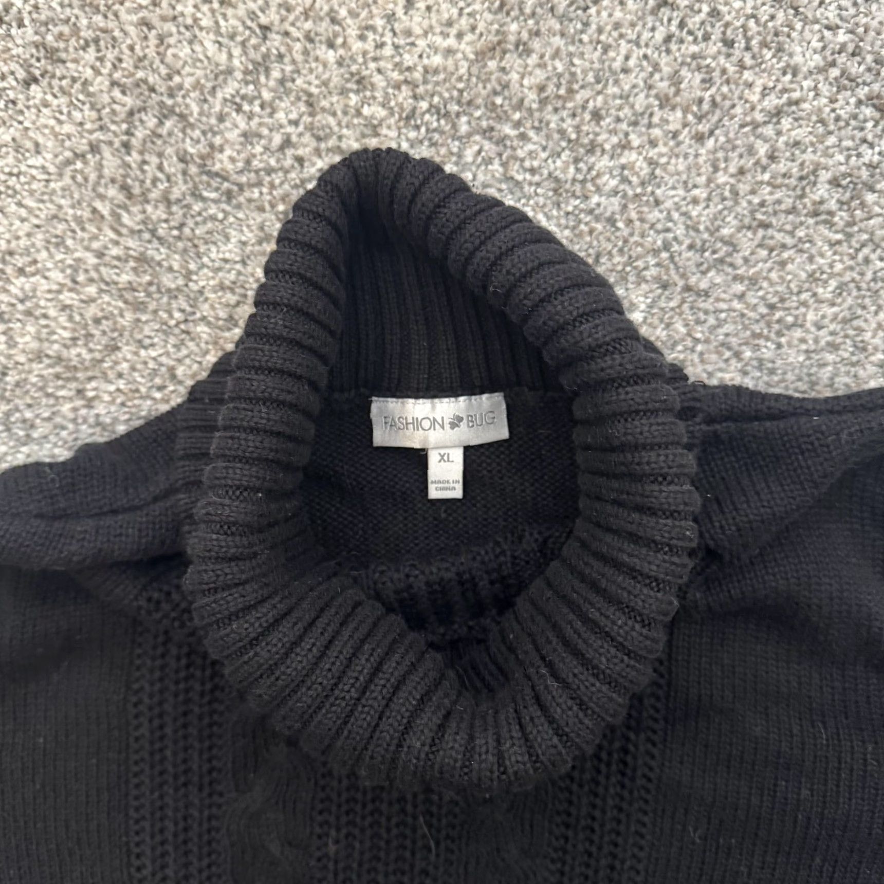 Vintage VINTAGE Fashion Bug Sweater Cable Knit Turtleneck XL Women Long Sleeve Black Knit Pullover Winter Classic Minimalist 60% Cotton 40% Acrylic Size XL / US 12-14 / IT 48-50 - 5 Thumbnail