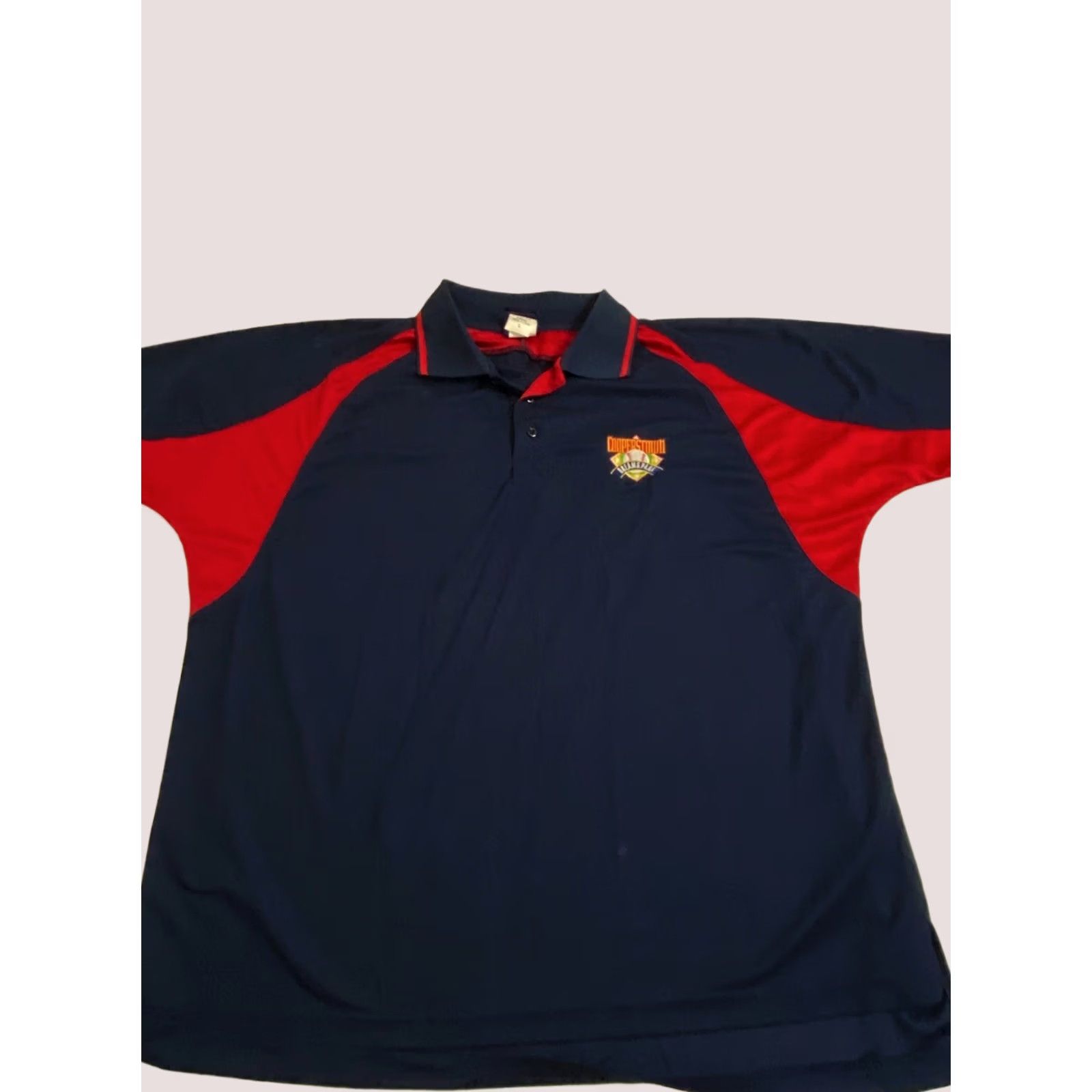 Vintage Cooperstown Embroidered Baseball POLO Shirt Poly Large L Mens Size US L / EU 52-54 / 3 - 1 Thumbnail