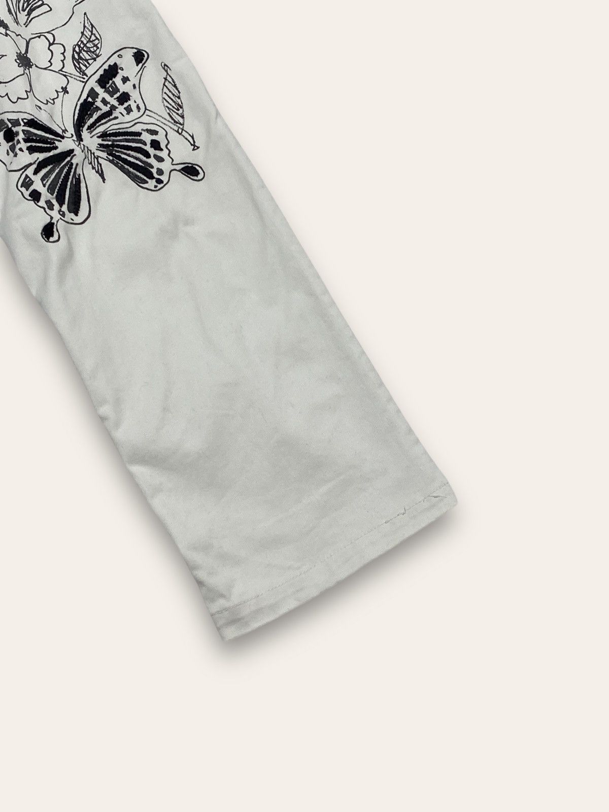 Iceberg Vintage ICEBERG White Pants Art Butterfly Nature Masterpiece Size 31" - 10 Thumbnail