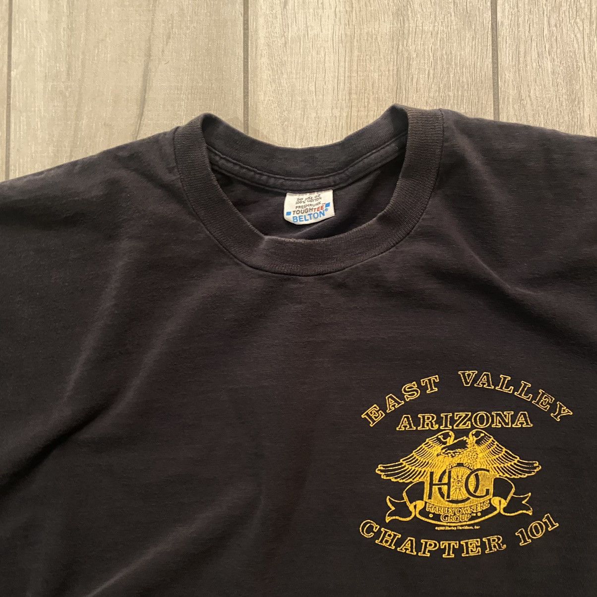 Harley Davidson × Nike Vintage 90s Faded Black Harley Davidson Graphic Tee AZ Large Size US L / EU 52-54 / 3 - 3 Thumbnail