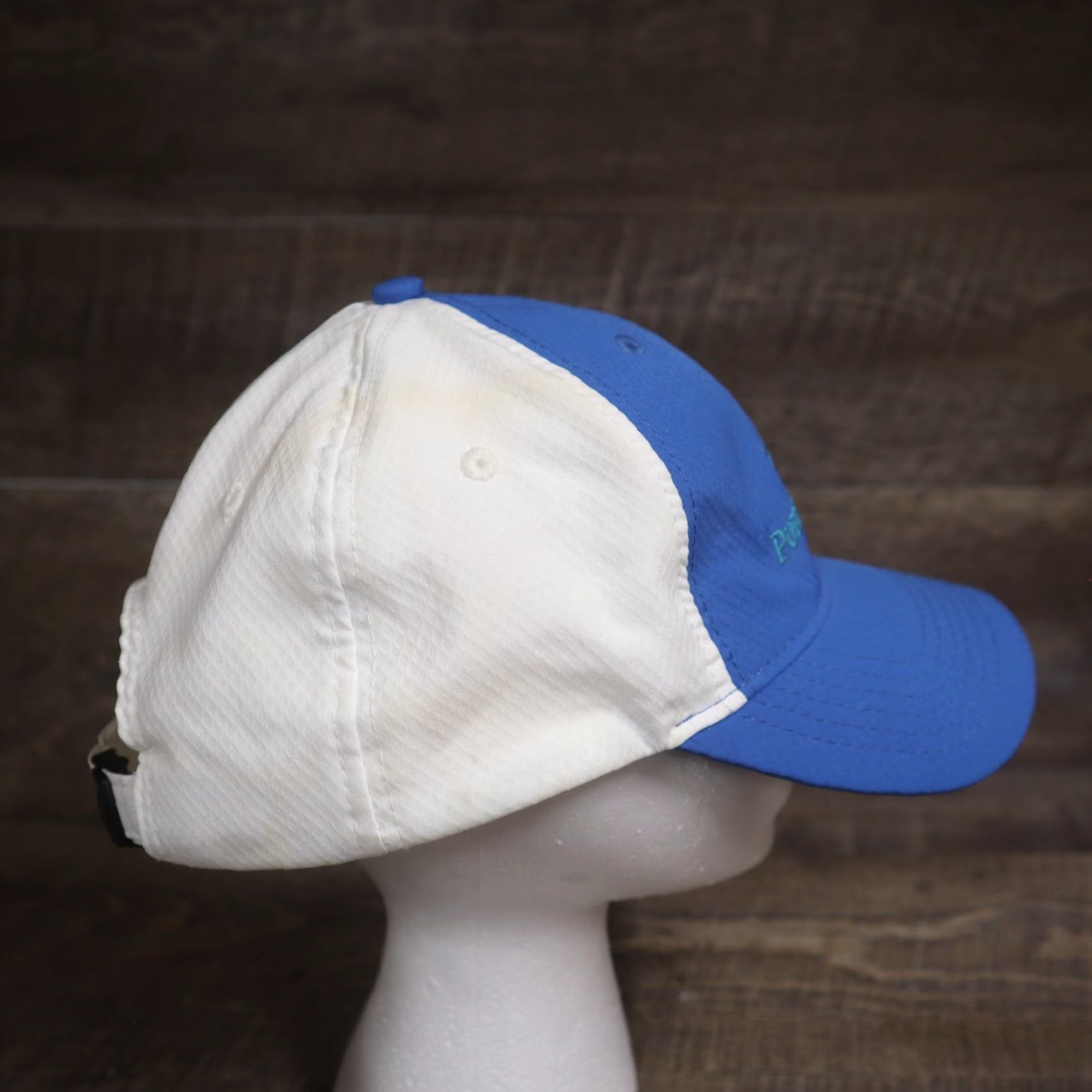 Vintage Puerto Cancun Blue White Adult Adjustable Hat Baseball Cap Size ONE SIZE - 3 Thumbnail