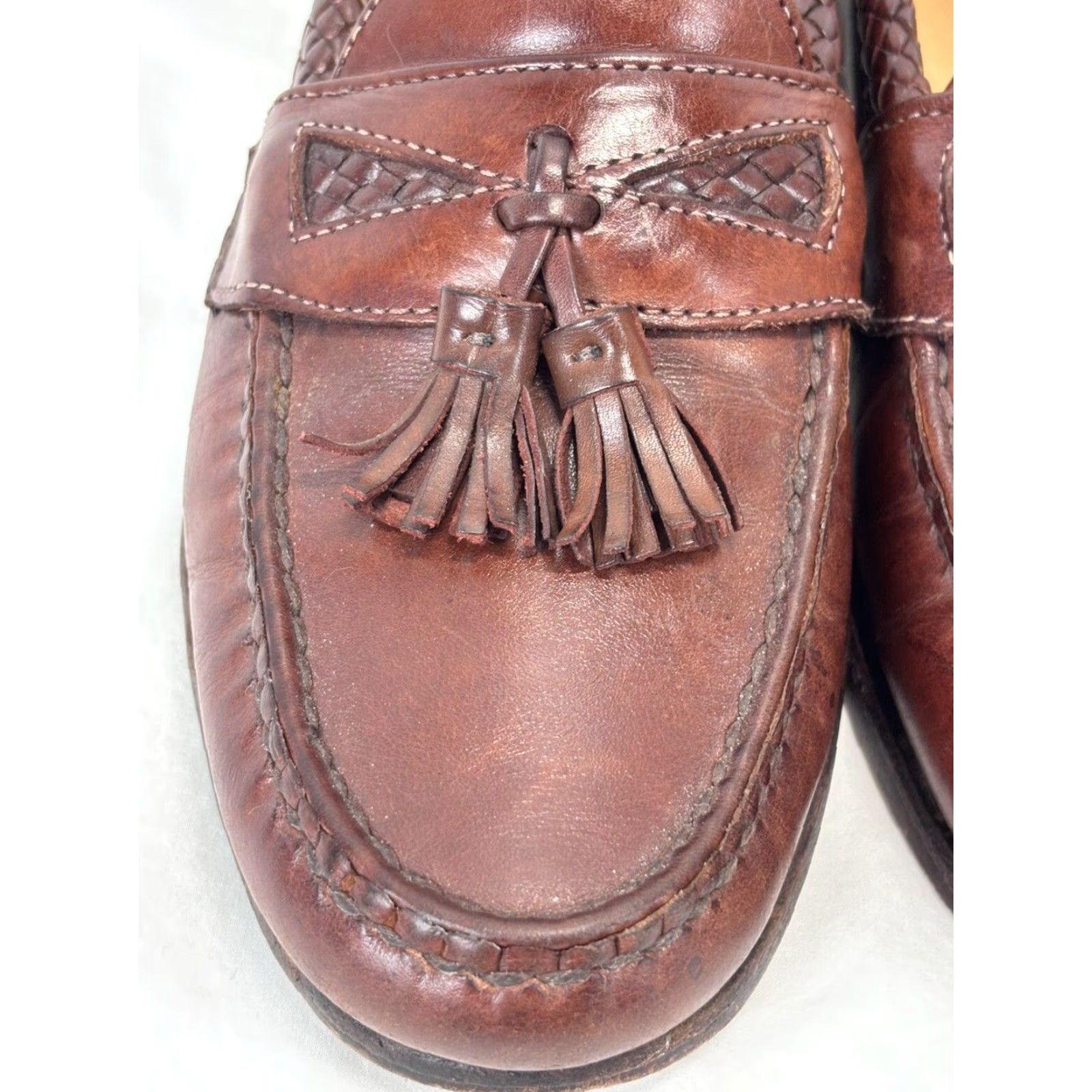 Allen Edmonds VINTAGE Allen Edmonds Maxfield Brown Leather Loafer Oxford D Slip On Men’s 9 Brown Leather Maxfield Tassel Dress Shoes Mens Size US 9 / EU 42 - 5 Thumbnail