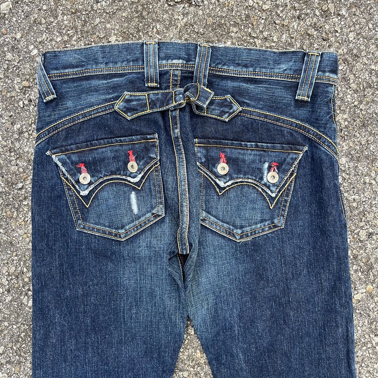 Hysteric Glamour Flare Jeans Edwin Rude Zero Distressed Denim Buckles Back Size US 30 / EU 46 - 12 Thumbnail