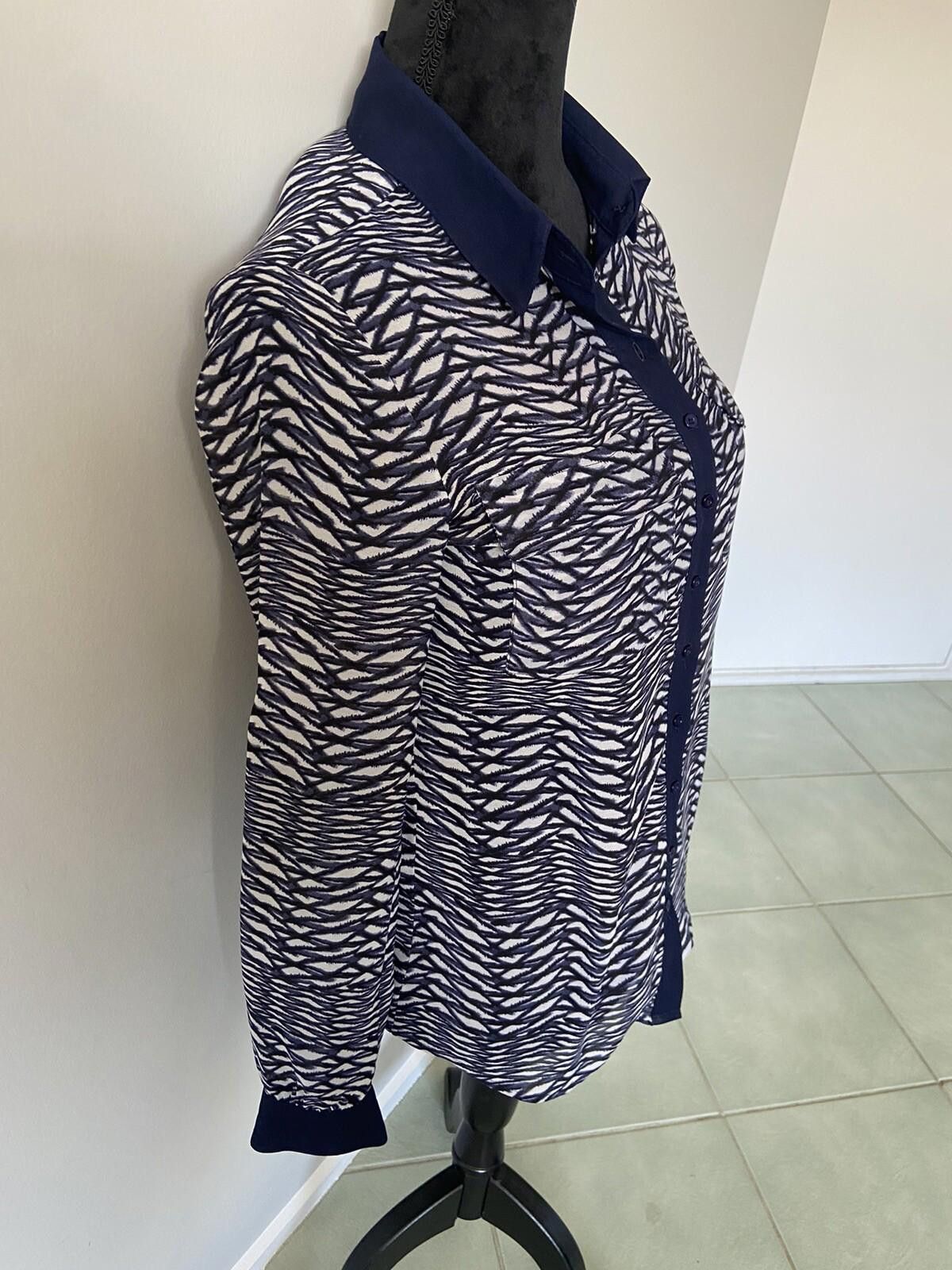 Other Witchery Striped Patterned Shirt Blue & White Size 6 Size XS / US 0-2 / IT 36-38 - 4 Thumbnail