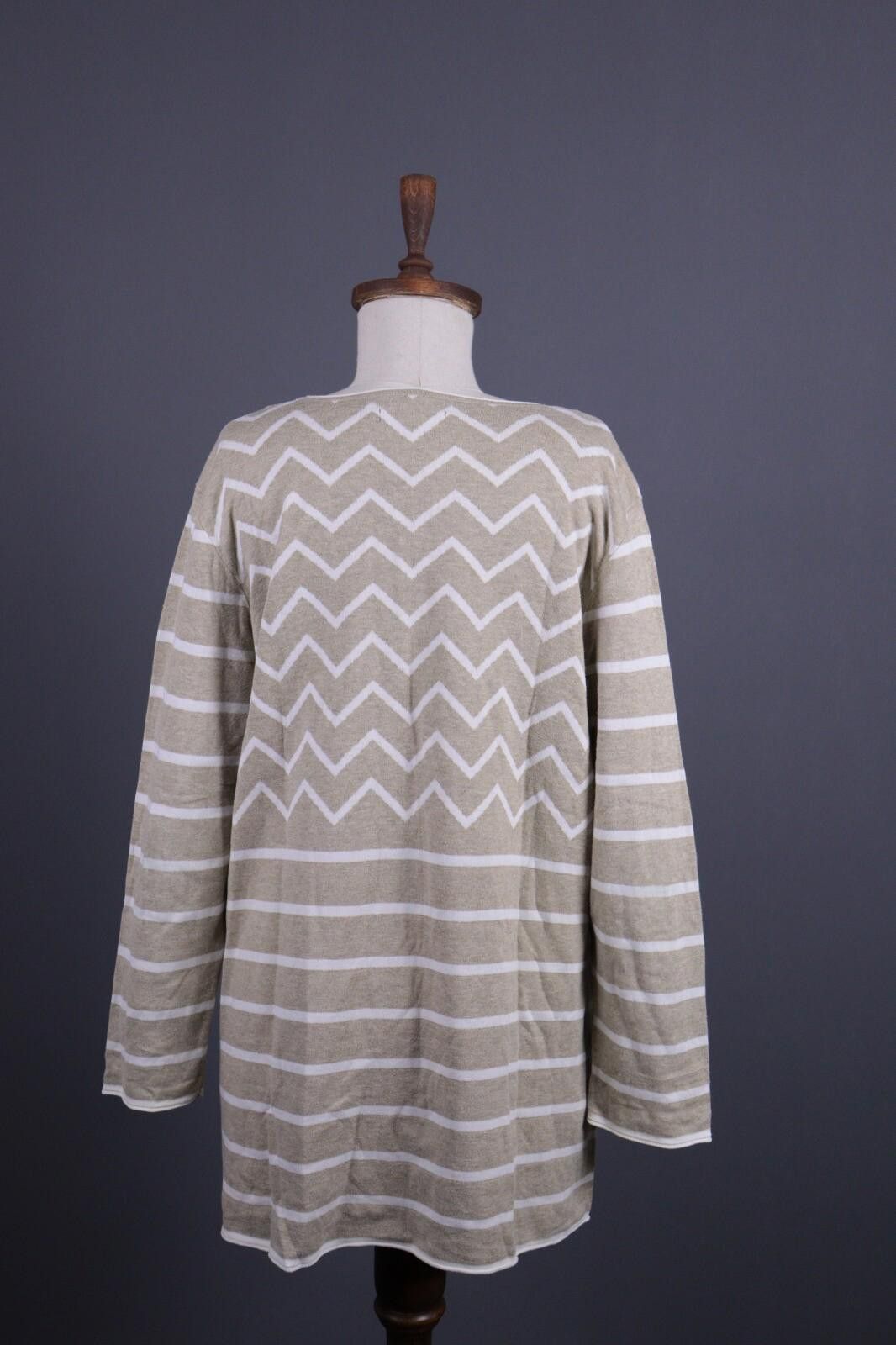 Designer Gudrun Sjoden Beige Geomertic Knit Sweater Size XL Size XL / US 12-14 / IT 48-50 - 7 Thumbnail