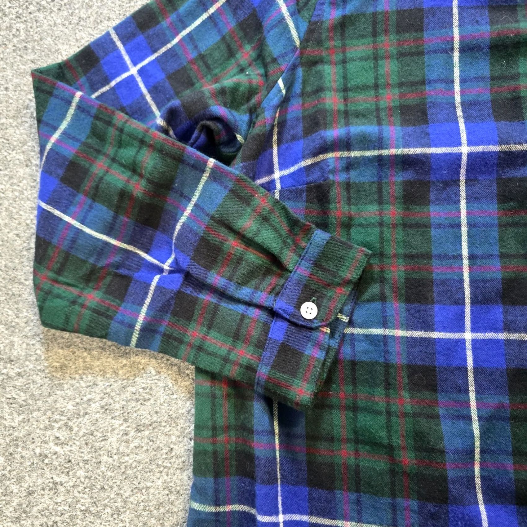 Vintage LL Bean Pajama Top Women 1X Green Scotch Plaid Flannel Button Cozy Lounge Shirt Size XL / US 12-14 / IT 48-50 - 3 Thumbnail