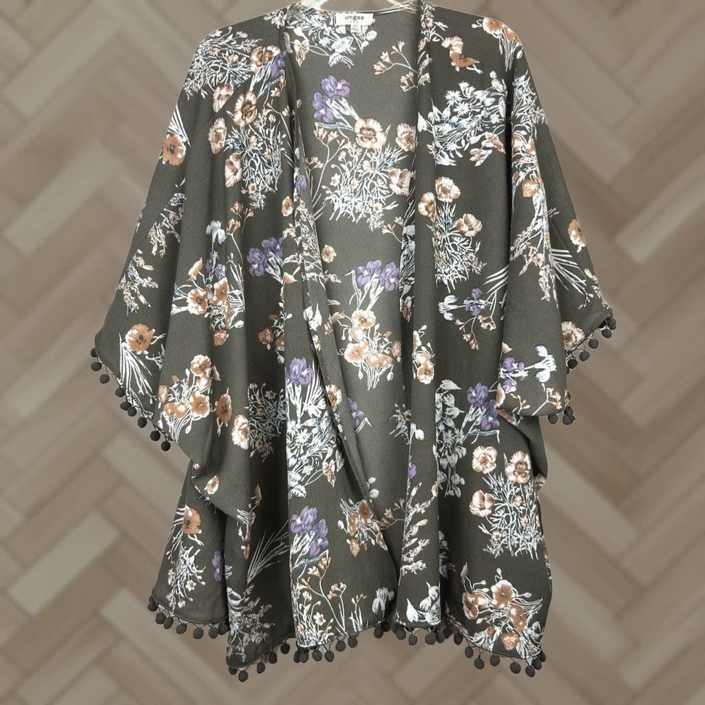 Layer 8 Kimono Women Medium Wrap Flowy Boho Layer Topper Long Oversized Read Size M / US 6-8 / IT 42-44 - 1 Thumbnail