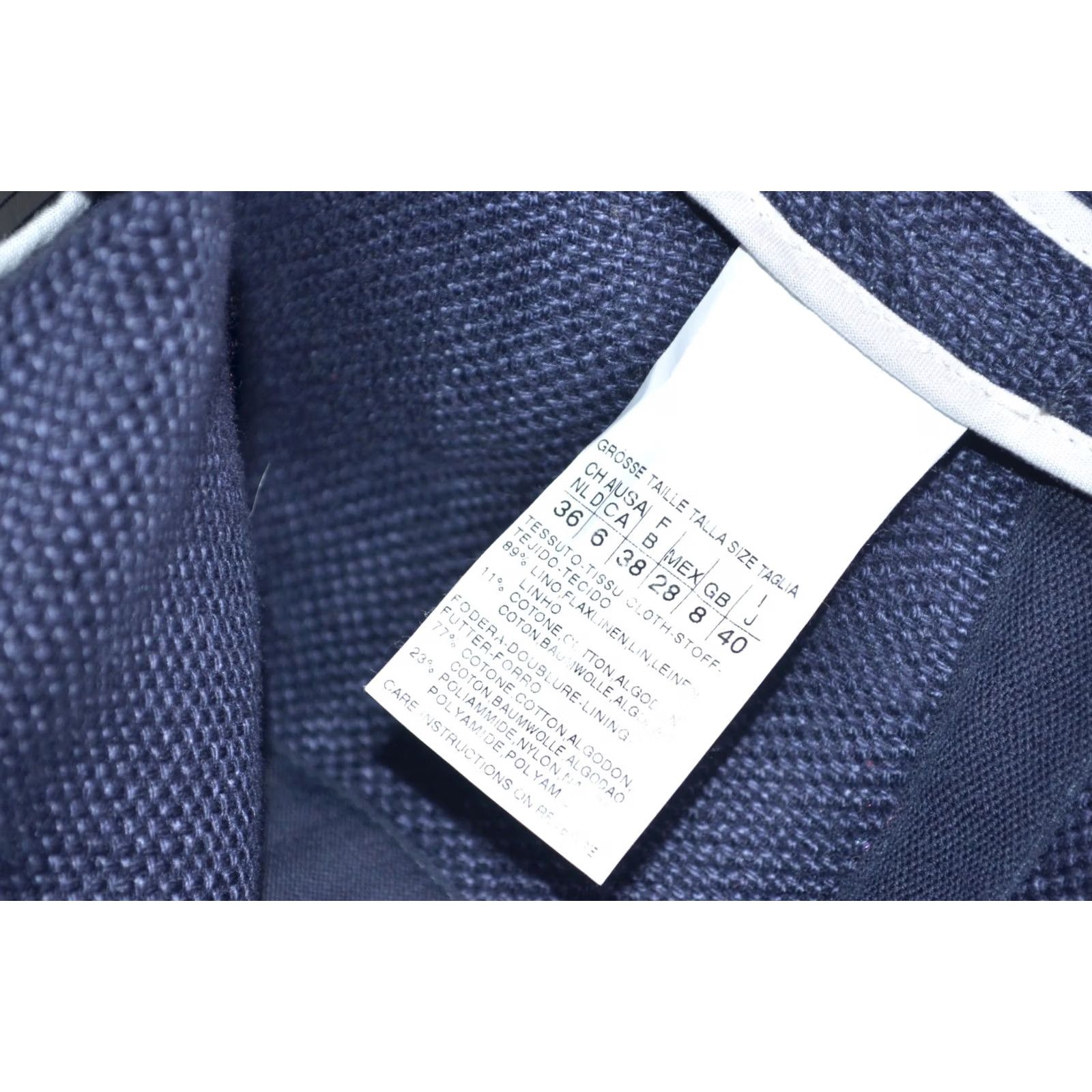 Max Mara MaxMara Navy Blue Blazer Jacket Linen Textured Single Breasted UK8 US6 Womens Blazer Jacket Linen Navy Blue 8 Short Size M / US 6-8 / IT 42-44 - 7 Thumbnail