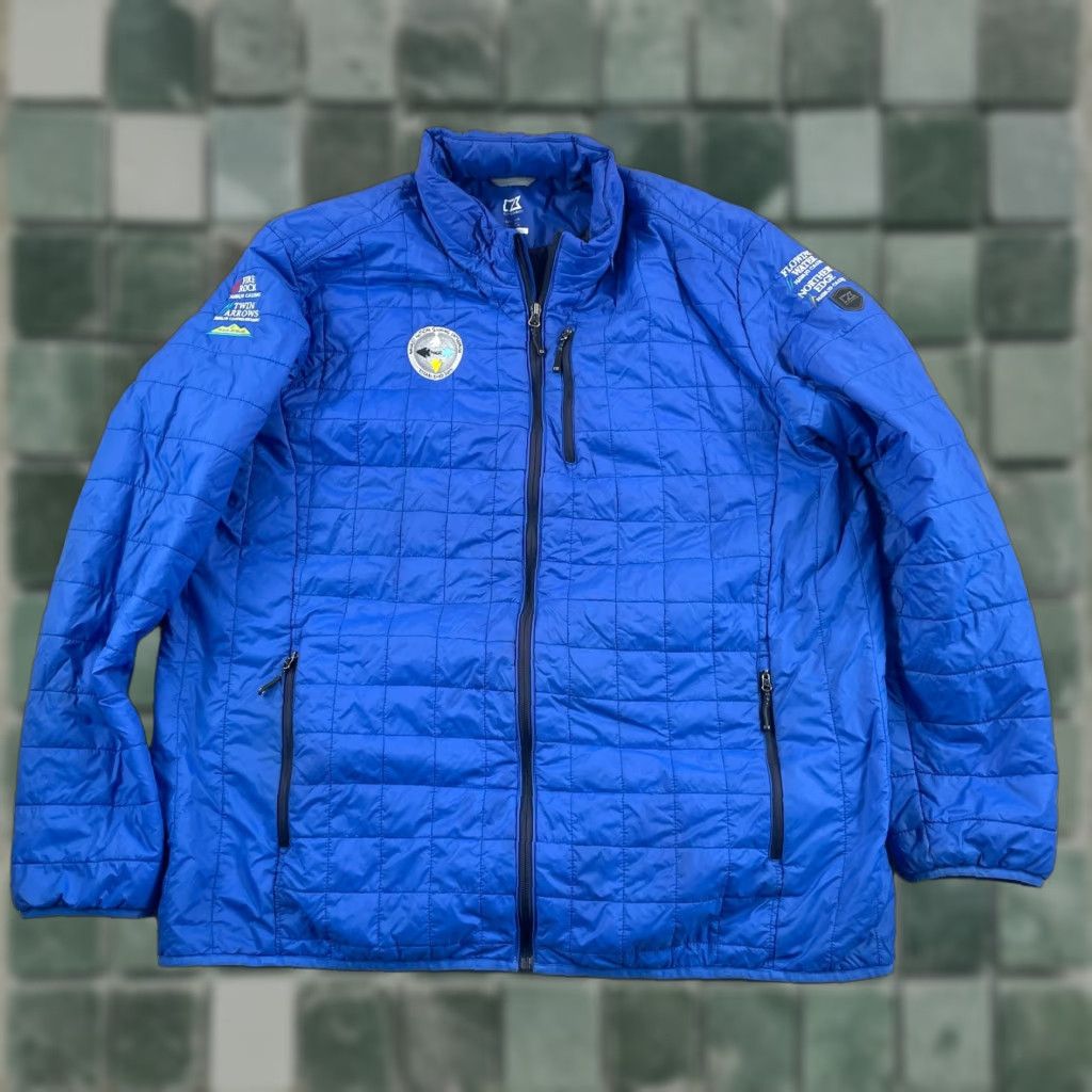 Cutter & Buck Cutter & Buck x Navajo Nation Gamin Casino Jacket Men 3XT Tall Blue WeatherTec Jacket Windbreaker Casual Travel Nebraska Football Logo #3XtTall? Size US XXL / EU 58 / 5 - 1 Thumbnail