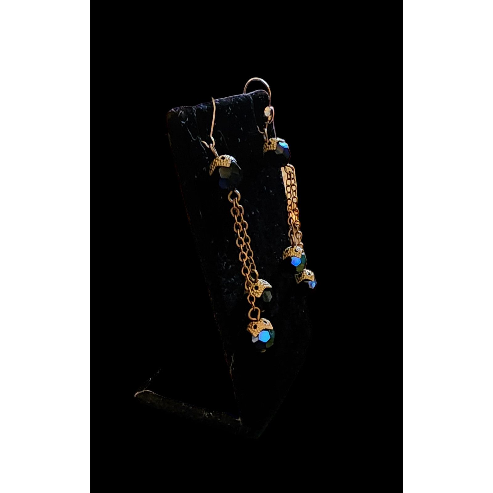 Unknown London Vintage two strand crystal bead earrings. Size ONE SIZE - 3 Thumbnail