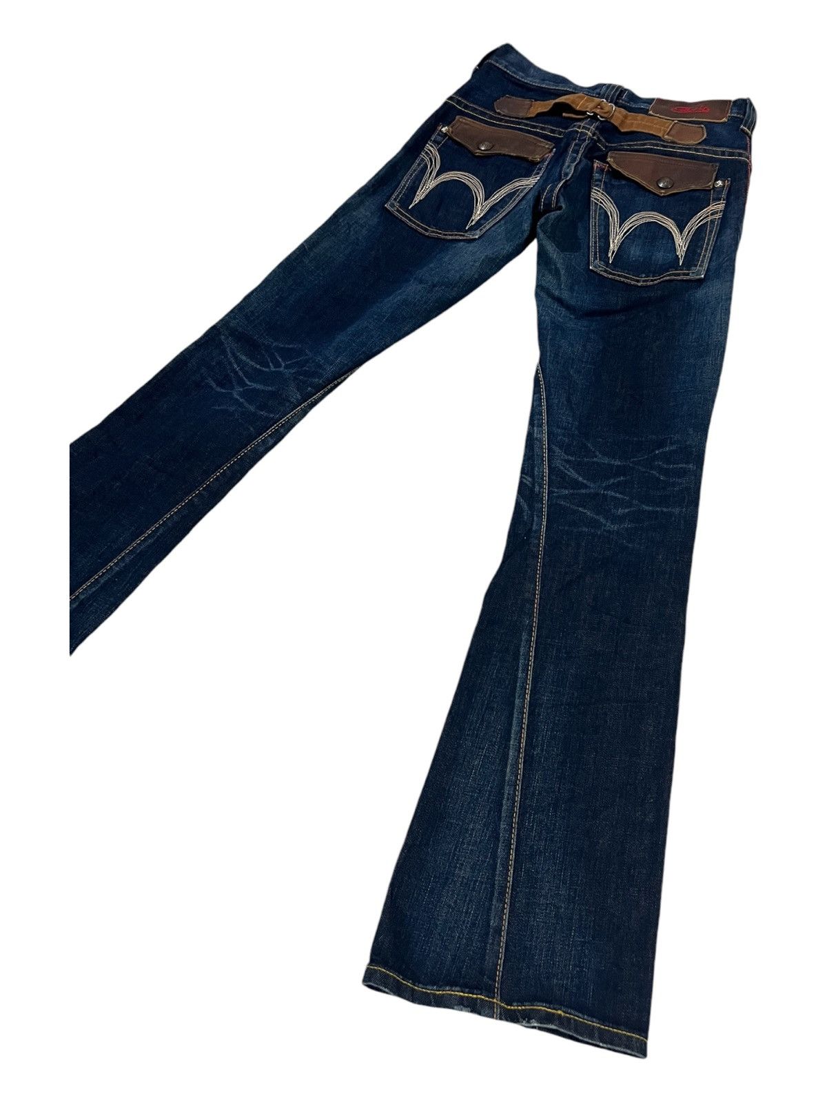 Edwin × Genuine Leather × If Six Was Nine Super Flare Hem Edwin Leather Hybrid Buckle Back Jeans Denim Size US 26 / EU 42 - 1 Thumbnail