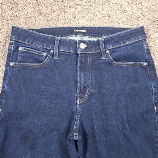 Express Express Jeans Slim Fit Denim Jeans - 32x29 - Dark Wash - Blue - Mens - Regular - Stretch - Cotton Polyester Spandex - 31x29 Tag Size 32x32 Size US 31 - 2 Thumbnail