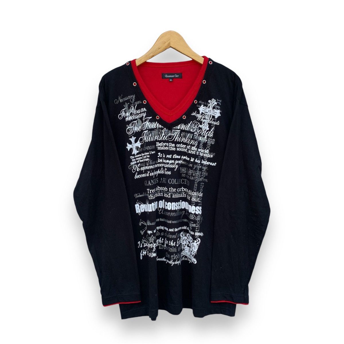 If Six Was Nine × Japanese Brand × Le Grande Bleu (L.G.B.) Beaumont carr poem longsleeave Size US XL / EU 56 / 4 - 2 Thumbnail
