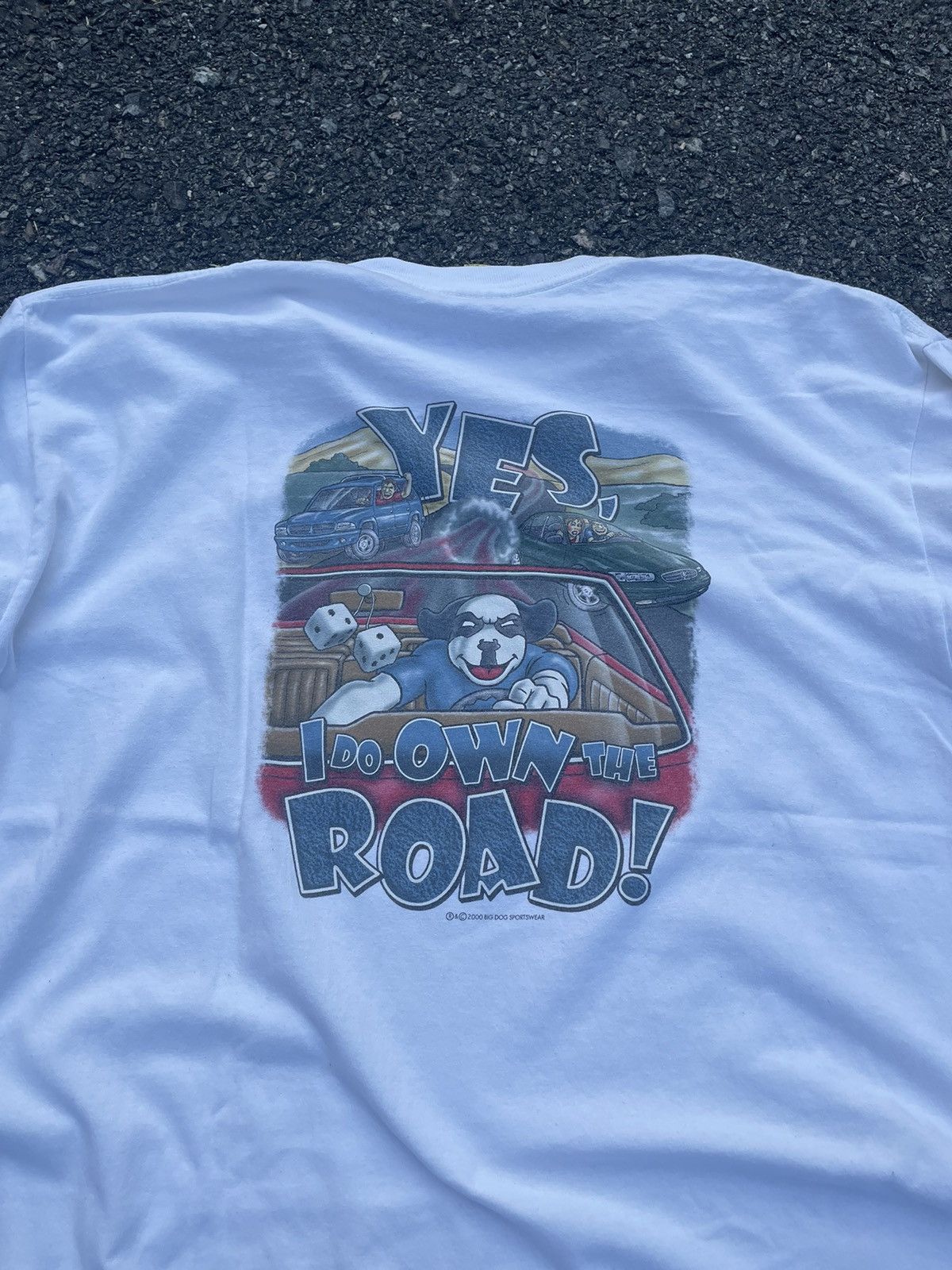 Big Dogs × Vintage Vintage Y2K Big Dog Sportswear Yes , I Do Own The Road ! Size US XL / EU 56 / 4 - 1 Thumbnail