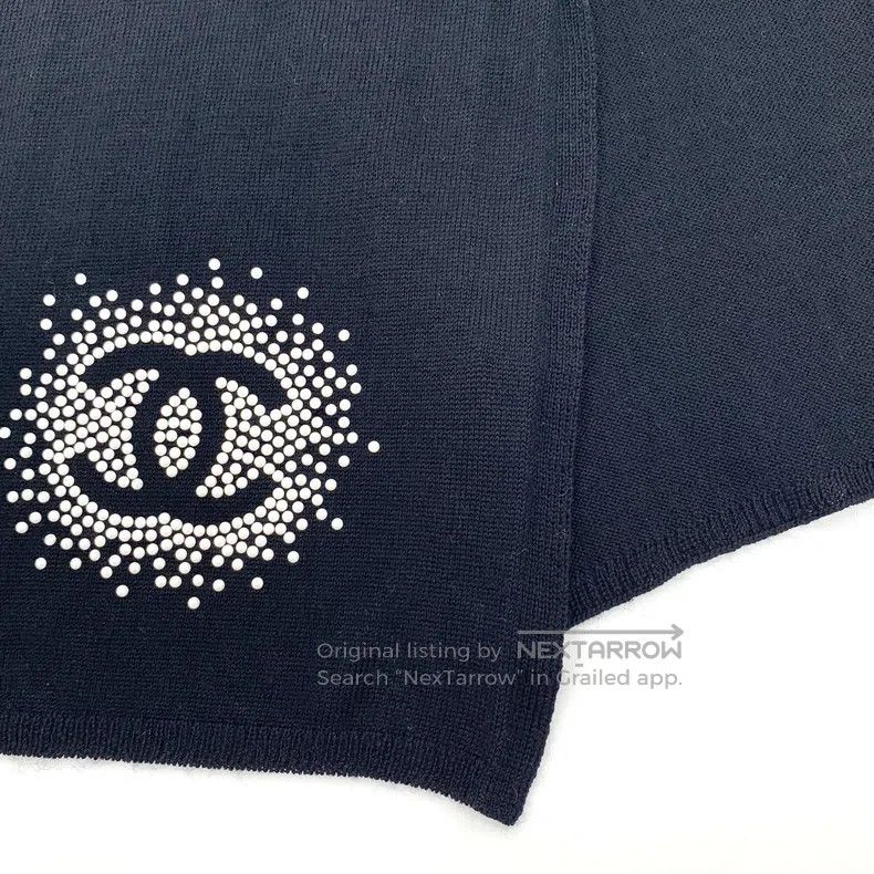 Chanel Chanel Black logo beaded wool scarf Size ONE SIZE - 6 Thumbnail