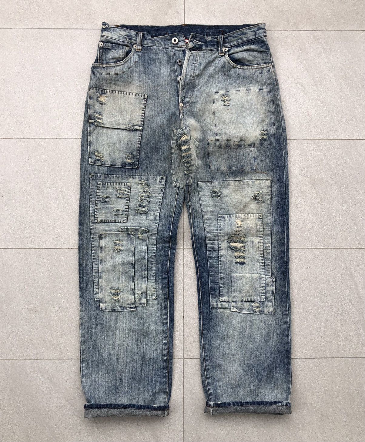 Japanese Brand CIRCUM Embroidery Patchwork Pant Kapital Archive Inspired Size US 33 - 1 Thumbnail
