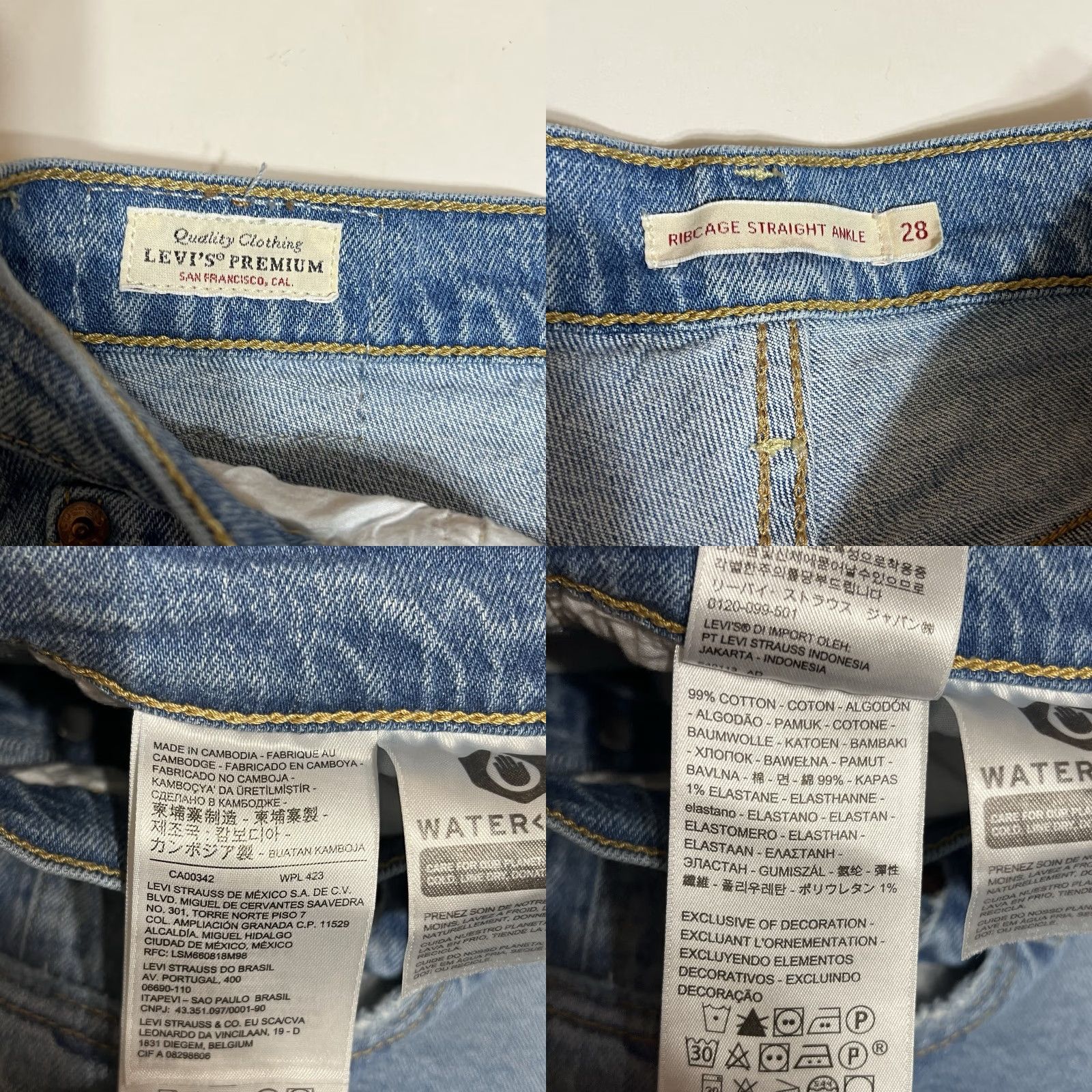 Levi's Levi's Jeans Women Ribcage Straight Ankle 27x26 Blue Denim 5-Pocket Button Closure High Rise Regular Fit Levi's Logo Size 27" / US 4 / IT 40 - 8 Thumbnail