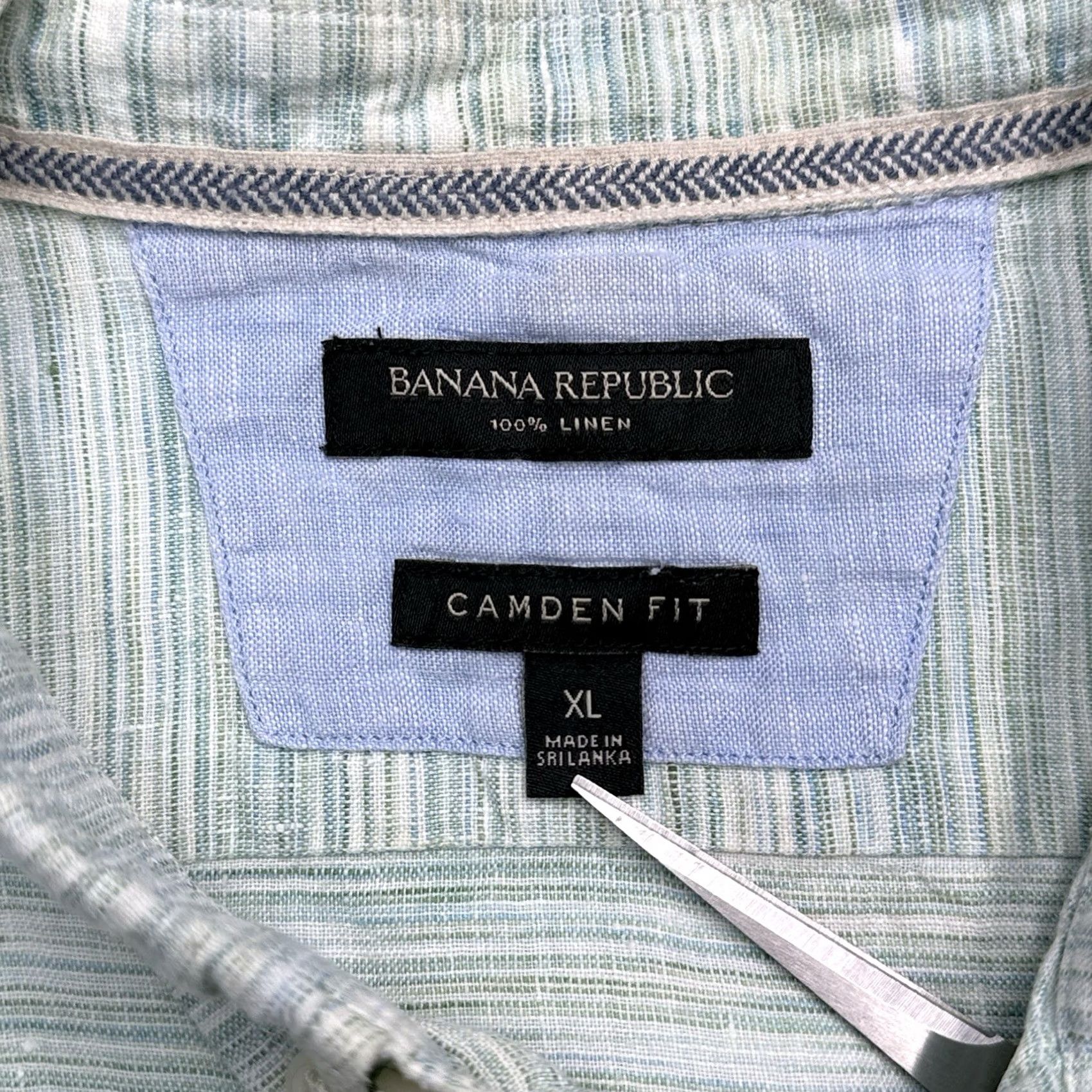 Banana Republic Banana Republic Linen Shirt Mens XL Green Button Up Size US XL / EU 56 / 4 - 5 Thumbnail