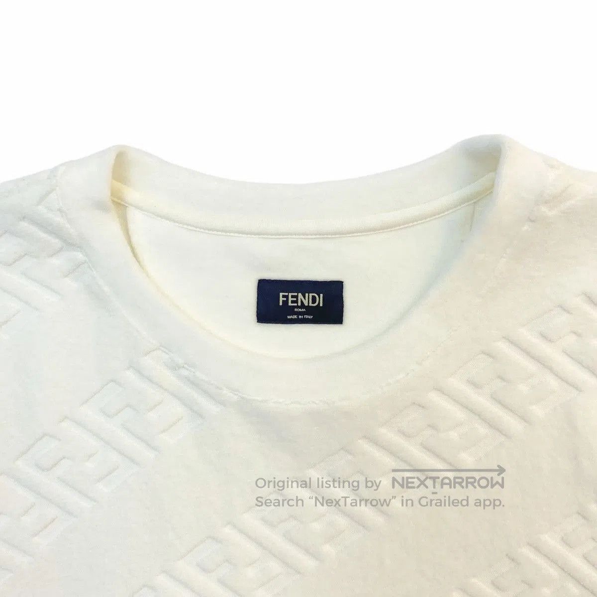 Fendi White Short Sleeve Patterned T. Size US M / EU 48-50 / 2 - 3 Thumbnail