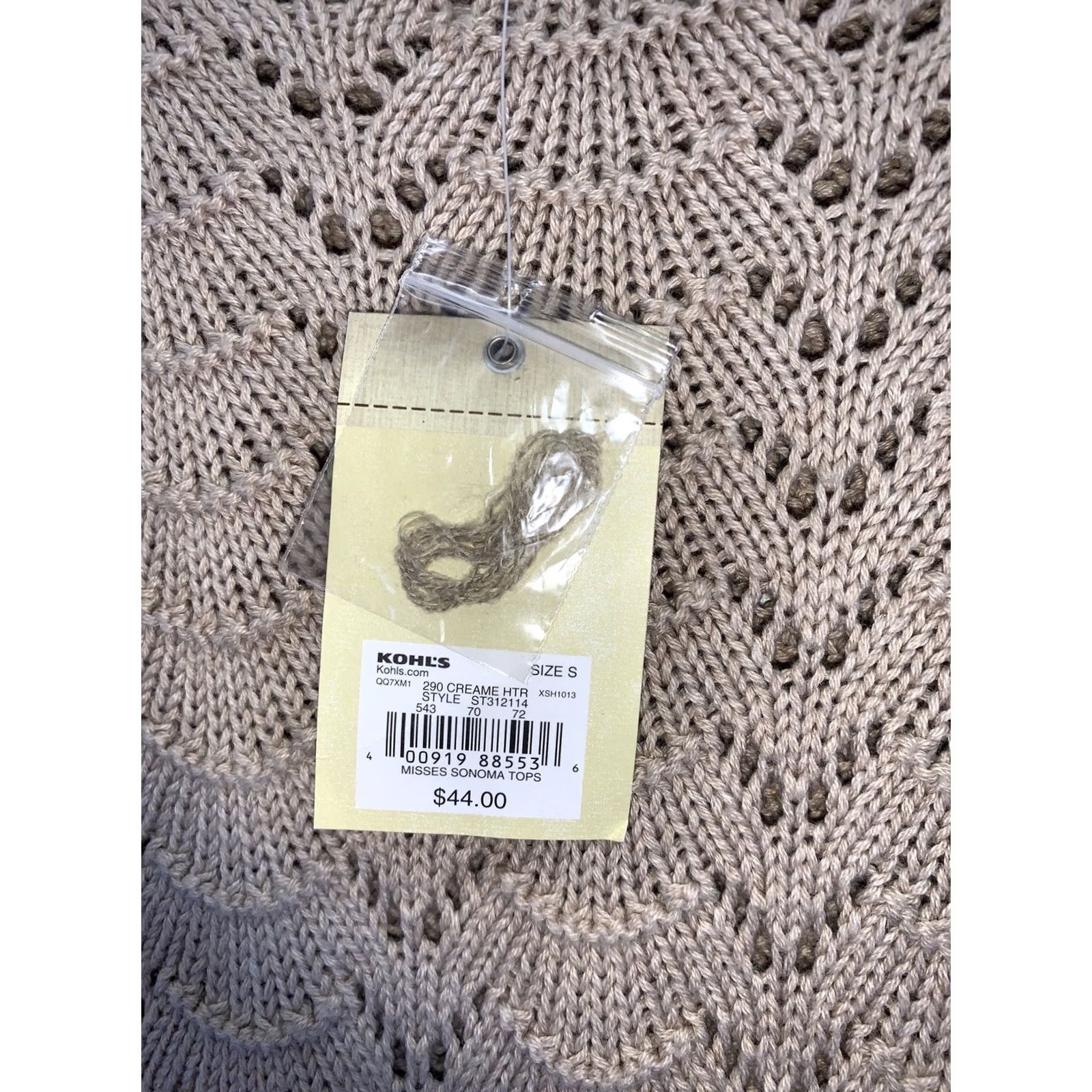 Vintage Sonoma Creame Heather Knit 3/4 Sleeve Sweater Womens Small NWT-9829 Size S / US 4 / IT 40 - 3 Thumbnail