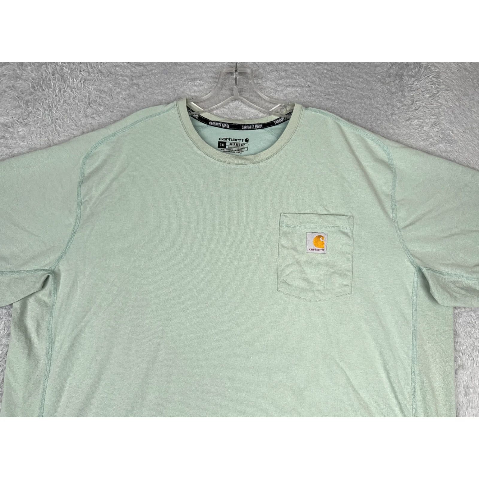 Carhartt Carhartt Shirt Men 2XL Green Crew Pocket Polyester Blend Workwear Read Size US XXL / EU 58 / 5 - 4 Thumbnail