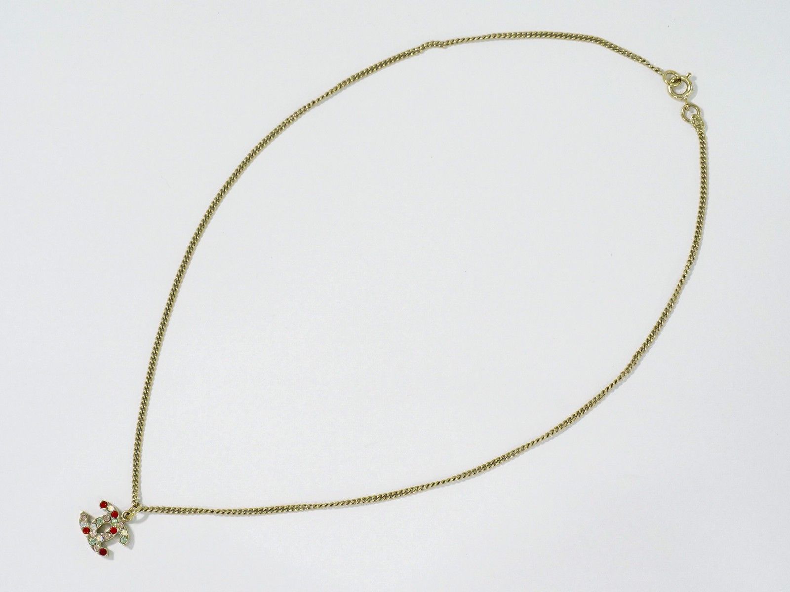 Chanel Chanel Rainbow CC Pendant Necklace Metal and Crystals Size ONE SIZE - 1 Thumbnail