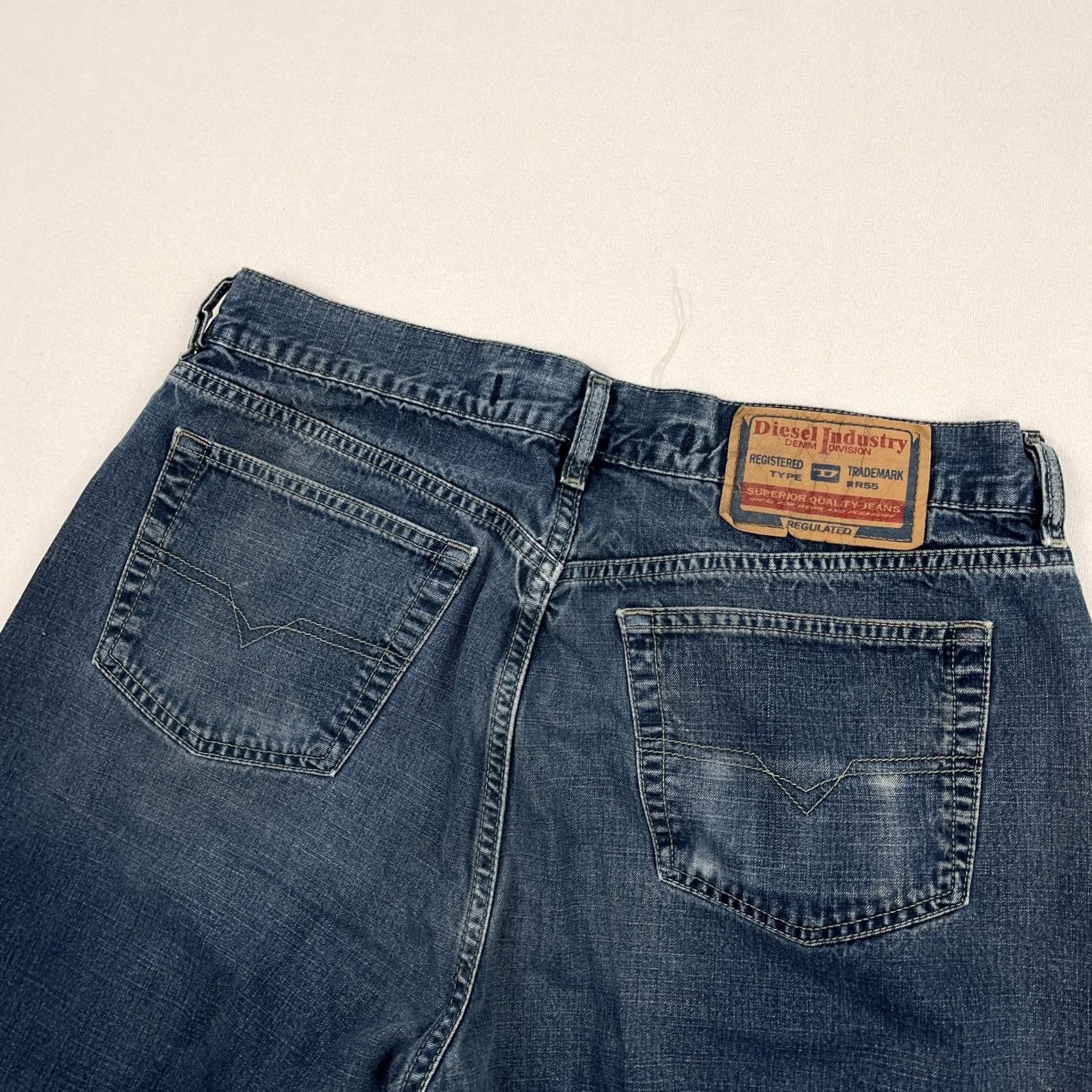 Diesel Diesel Jeans Mens 33 x 28 Straight Jeans Blue Denim Grunge Button Fly Y2K Regular Rise Mid Pattern Solid 5-Pocket Size US 33 - 2 Thumbnail