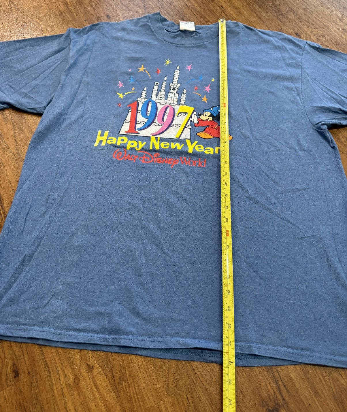 Disney Vintage 90s Disney Mickey Mouse 25 New Year Castle T Shirt Size US XL / EU 56 / 4 - 7 Thumbnail