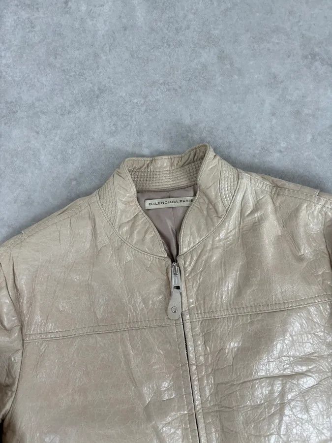 Balenciaga AW2006 Balenciaga Beige Premium Leather Jacket Size US M / EU 48-50 / 2 - 4 Thumbnail