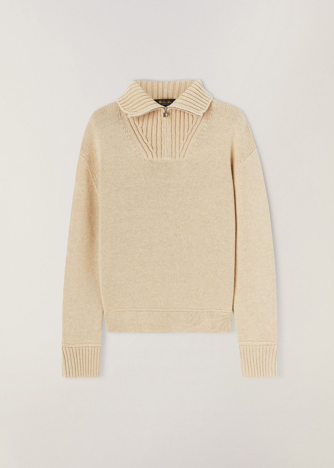 image of Loro Piana O1Loc1C0124 Mezzocollo Sweater In Beige, Women's (Size XL)