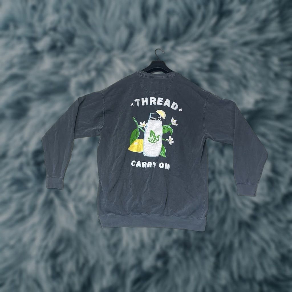 Vintage THREAD CARRY ON Sweatshirt Men XL Black Crew Neck Long Sleeve 90s Logo Pullover All Seasons Regular Size US XL / EU 56 / 4 - 1 Thumbnail