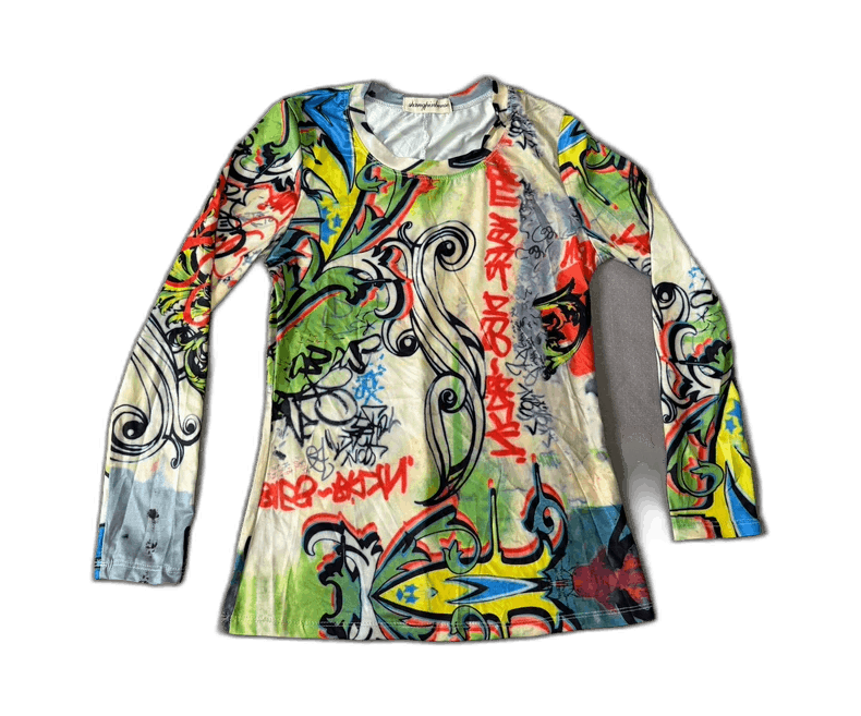 Yohji Yamamoto Vintage Long Sleeve Graphic T-Shirt Size M / US 6-8 / IT 42-44 - 1 Thumbnail