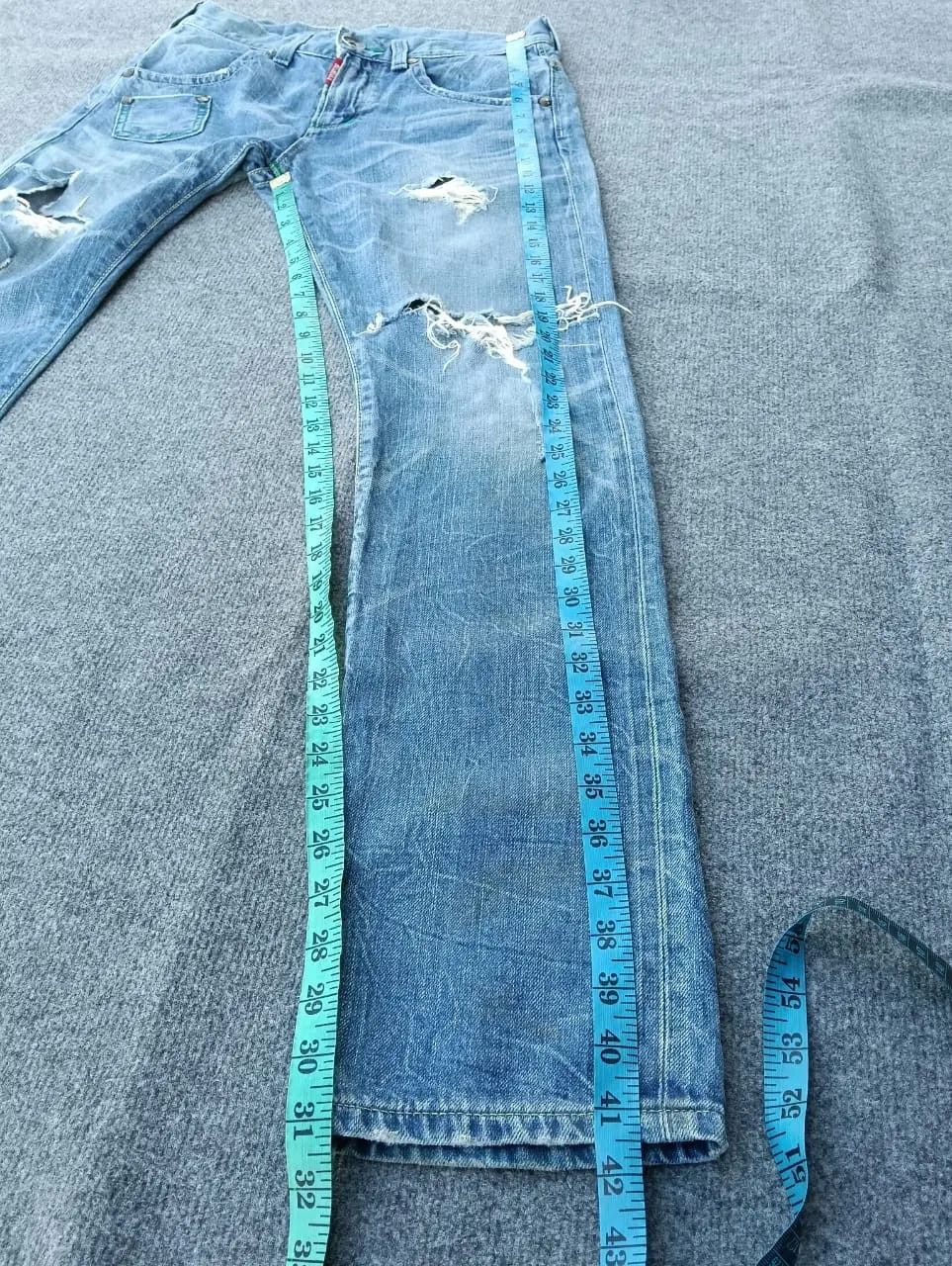 Edwin Edwin Blue Trip Distressed Denim Green half Selvedge Size US 31 - 7 Thumbnail