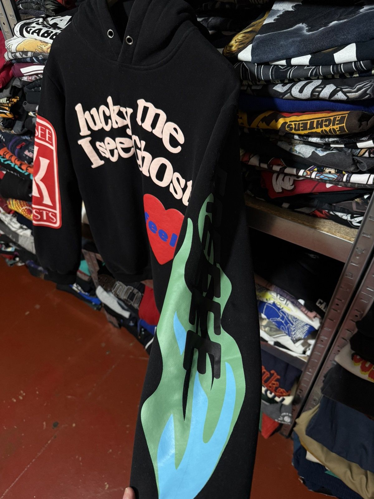 Rap Tees Lucky Me I see Ghosts Kanye West Style Rap Hoodie Y2K Hype Size US L / EU 52-54 / 3 - 6 Thumbnail