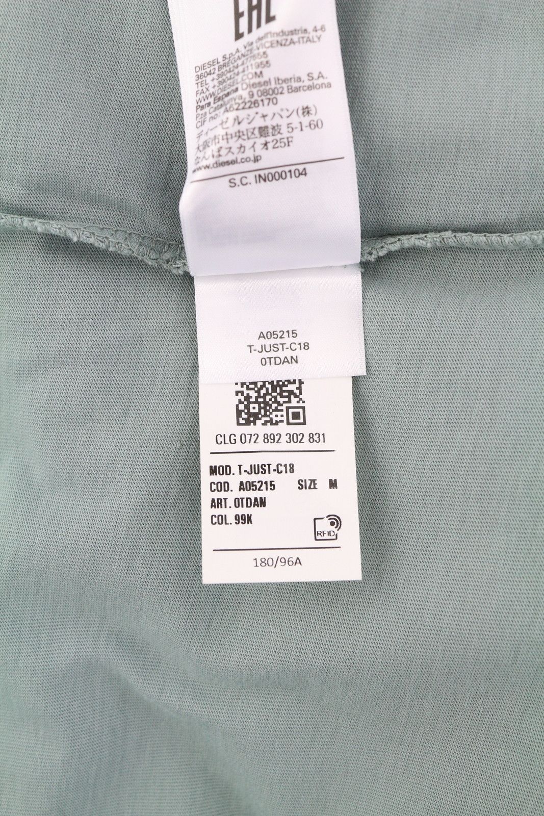 Diesel T-JUST-C18 M Blue Crew Logo T-Shirt 41180 Size US M / EU 48-50 / 2 - 9 Thumbnail