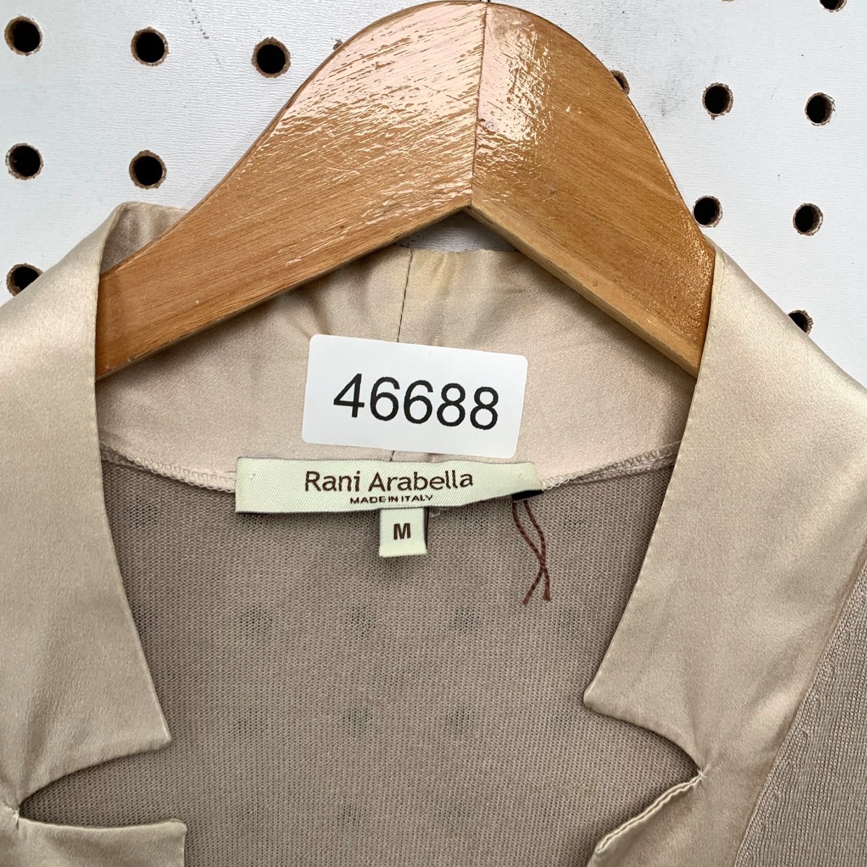 Vintage Rani Cardigan Womens Medium Beige Open Italy Cashmere Silk Wool Knit Open - V-Neck Casual Sweater Size M / US 6-8 / IT 42-44 - 3 Thumbnail